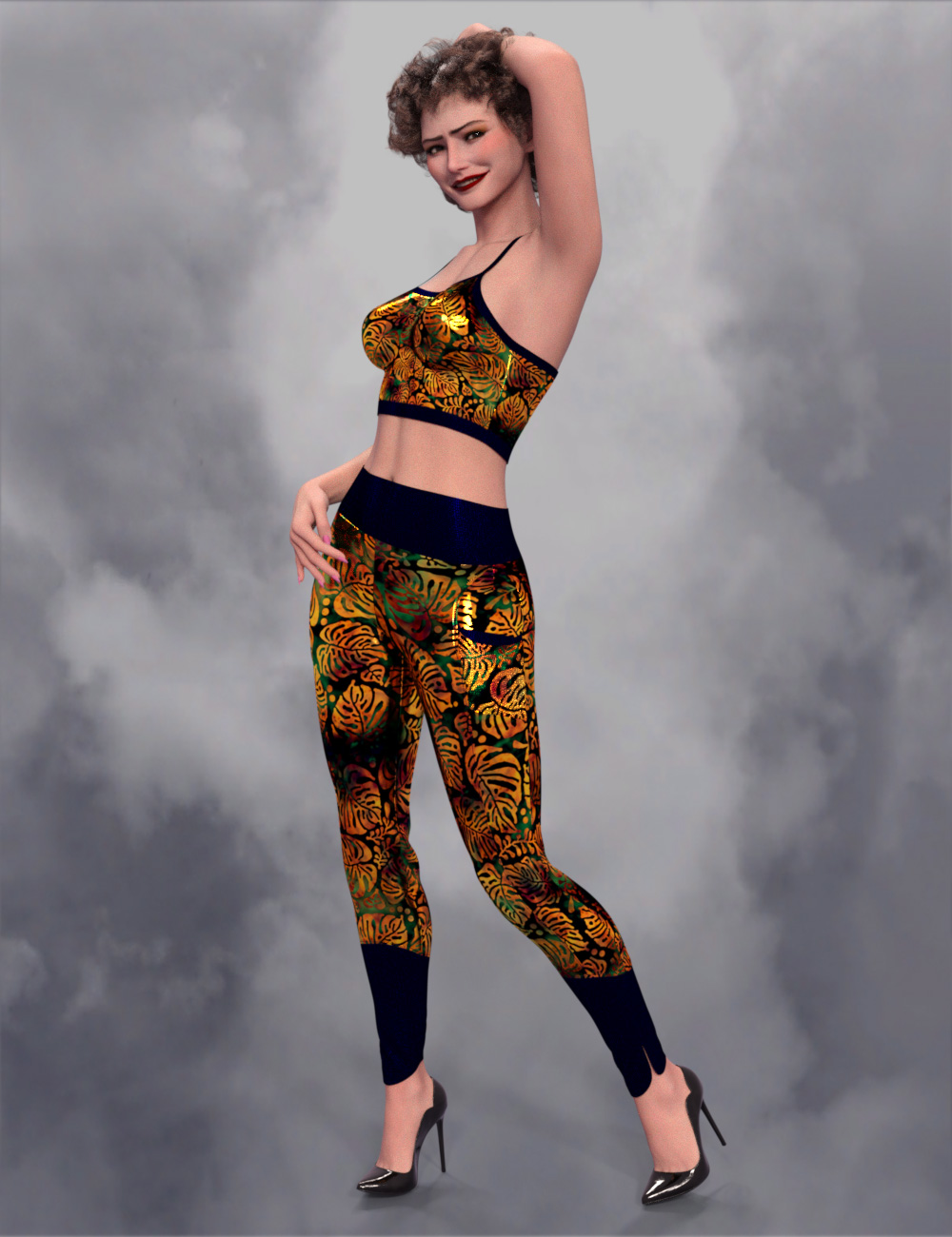 DNA Ember dForce Yoga Set for Genesis 9 by: Donnena, 3D Models by Daz 3D