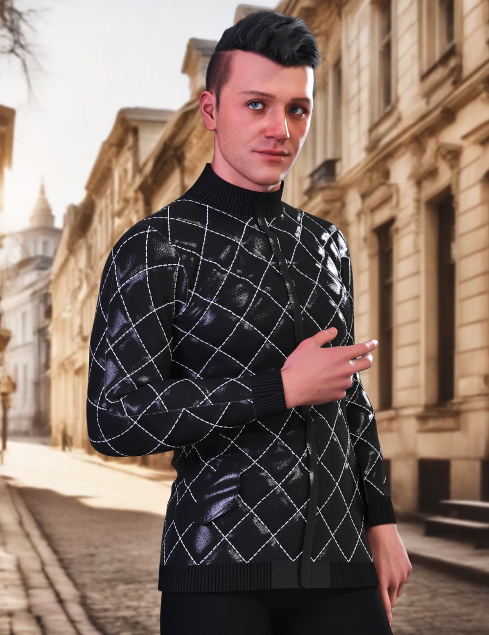 JMR dForce Leather Jacket for Genesis 9 and 8 Male by: JaMaRe, 3D Models by Daz 3D