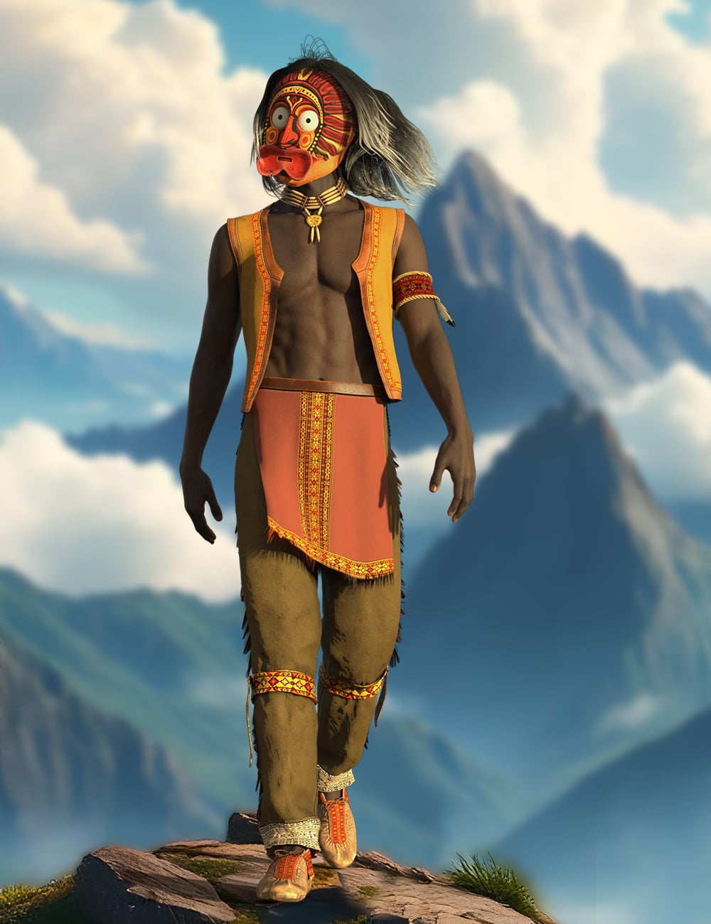 dForce Tribal Fantasy Outfit 2 for Genesis 9 by: Meshitup, 3D Models by Daz 3D