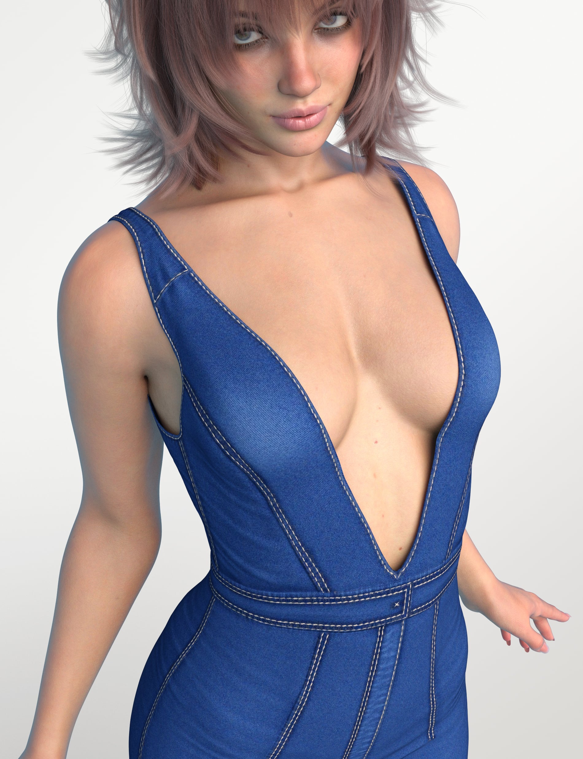 X-Fashion Vela Indigo Overall for Genesis 9 and 8 Female by: xtrart-3d, 3D Models by Daz 3D
