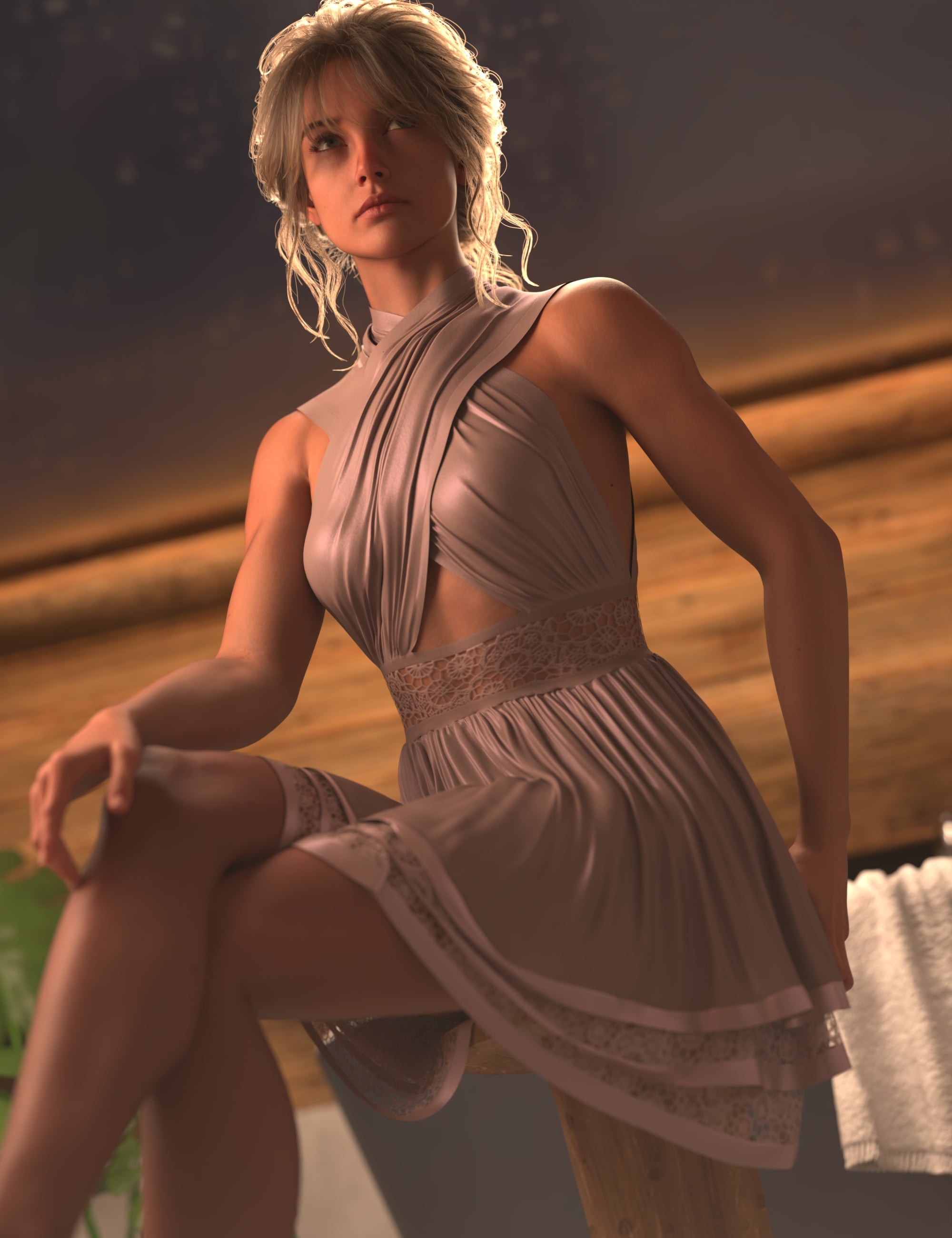 MbM dForce Whimsical Dress Style 01 for Genesis 9 by: Heatherlly, 3D Models by Daz 3D