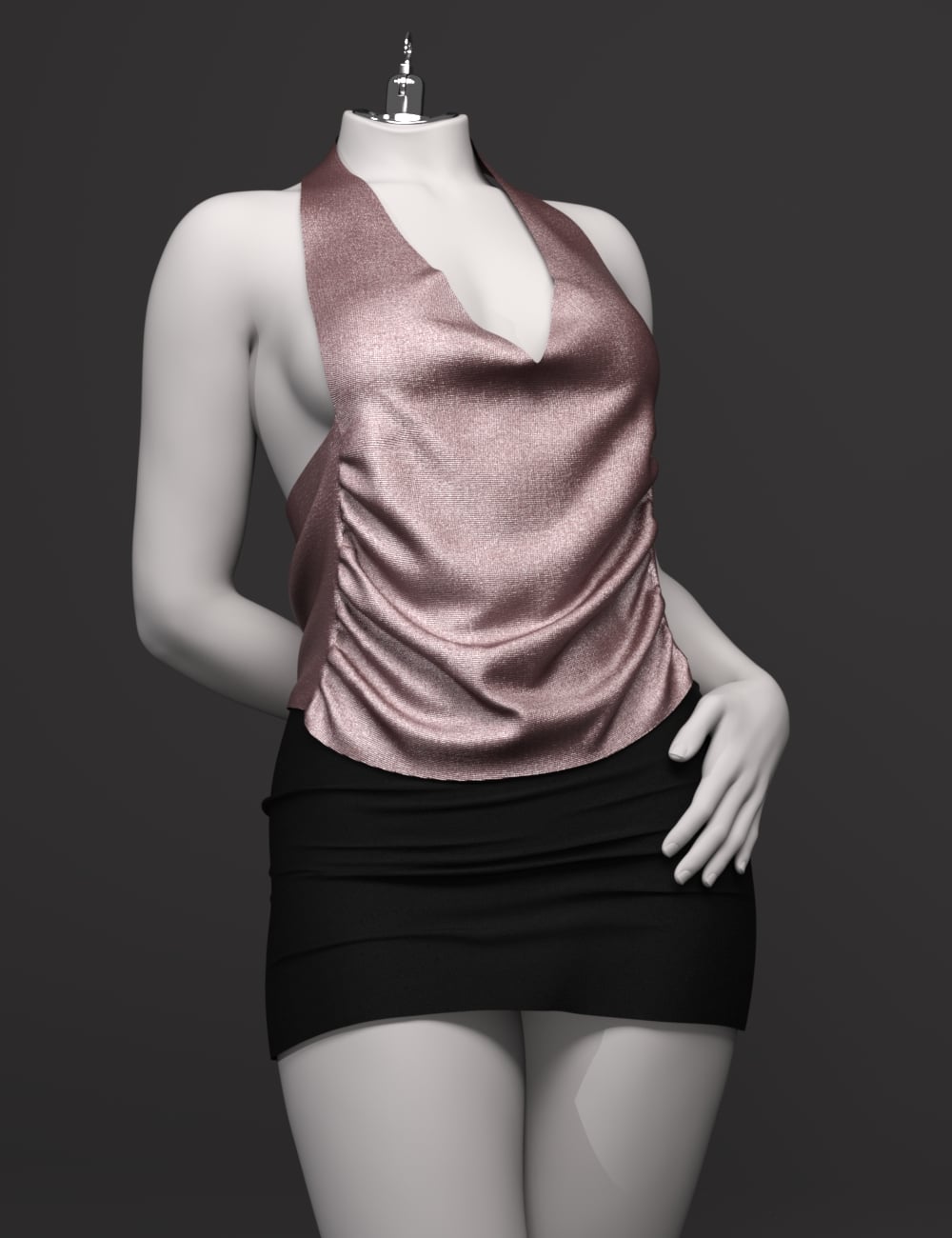 EG OHBN dForce Halter Neck Dress for Genesis 9 by: Ergou, 3D Models by Daz 3D