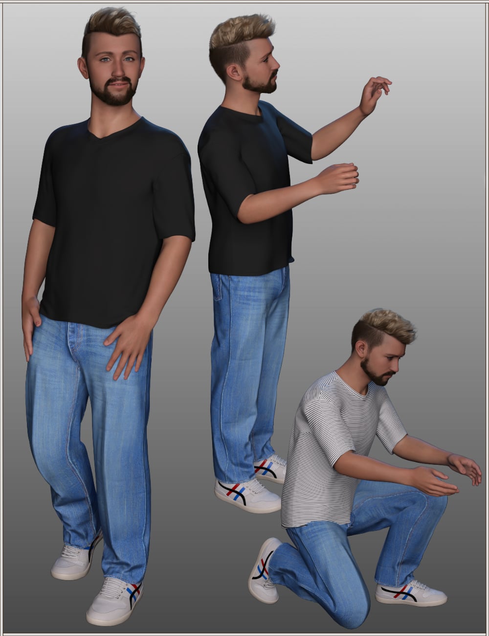 FG Male Casual Poses for Genesis 9 by: IronmanFugazi1968, 3D Models by Daz 3D