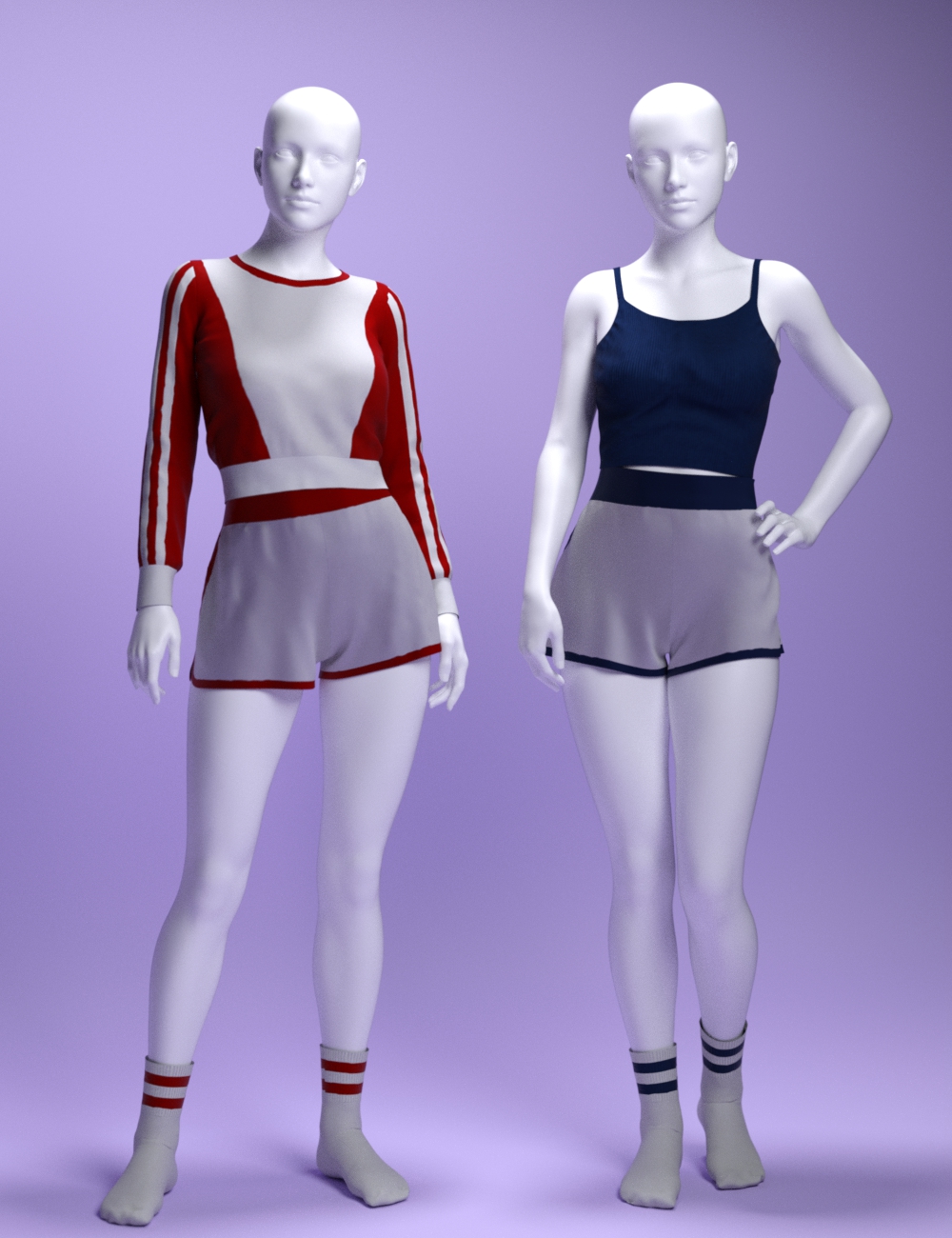 MS Casual Workout Set for Genesis 9 and 8 Female by: MavisSky, 3D Models by Daz 3D