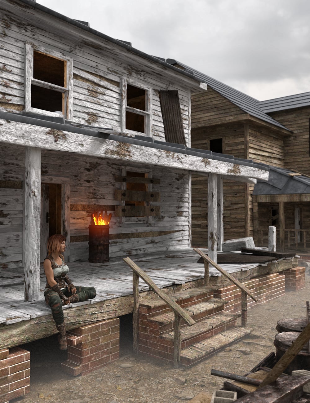 Derelict Houses 1 by: Enterables, 3D Models by Daz 3D