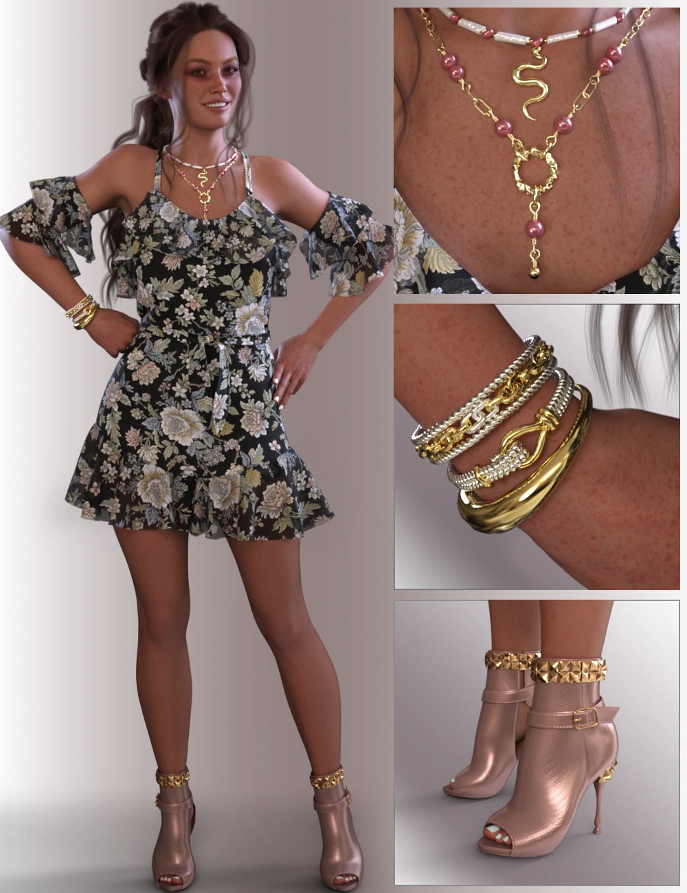 dForce Liora Outfit for Genesis 9 Feminine by: OnnelArryn, 3D Models by Daz 3D