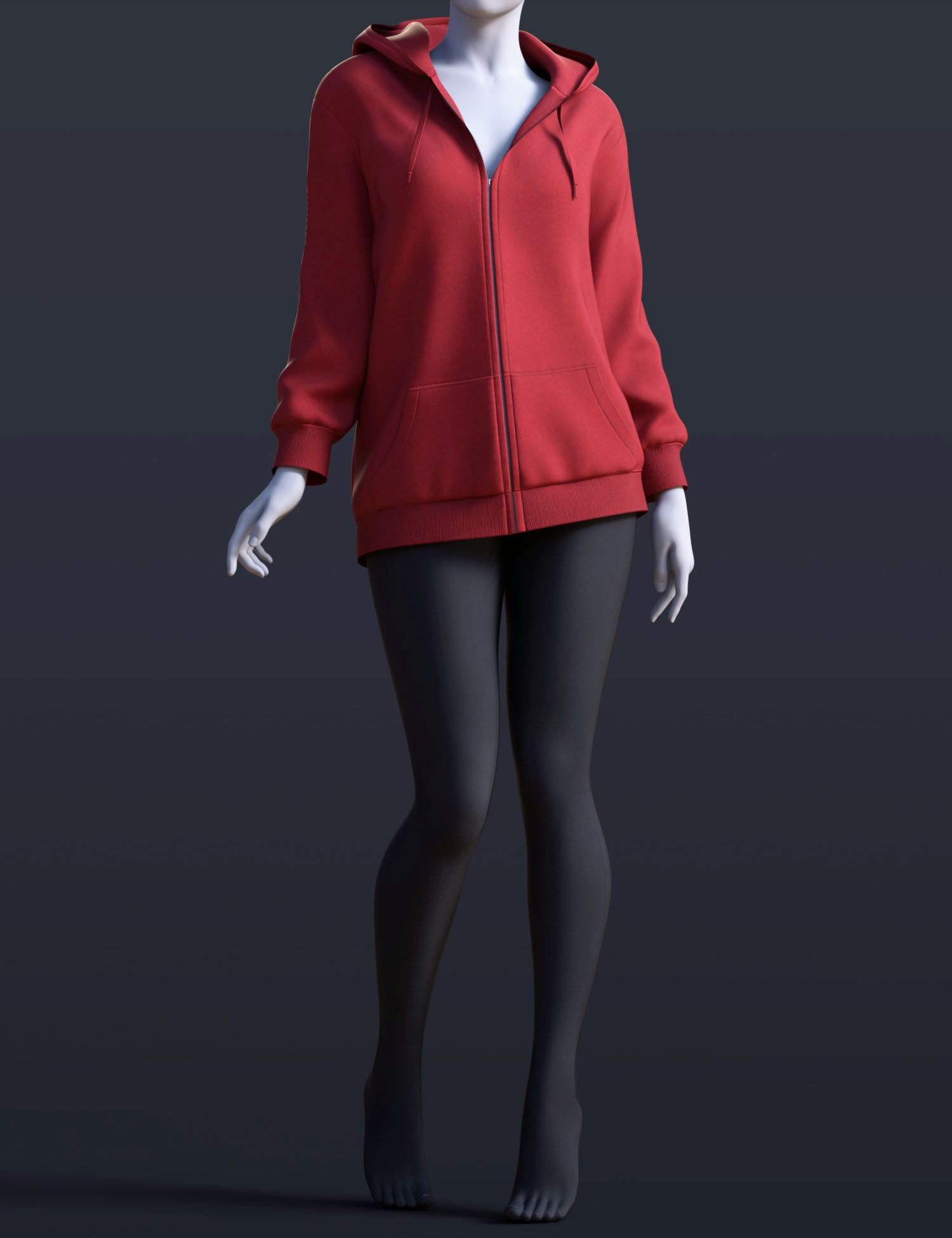 dForce BS Oversized Hoodie for Genesis 9 by: BirthStone, 3D Models by Daz 3D
