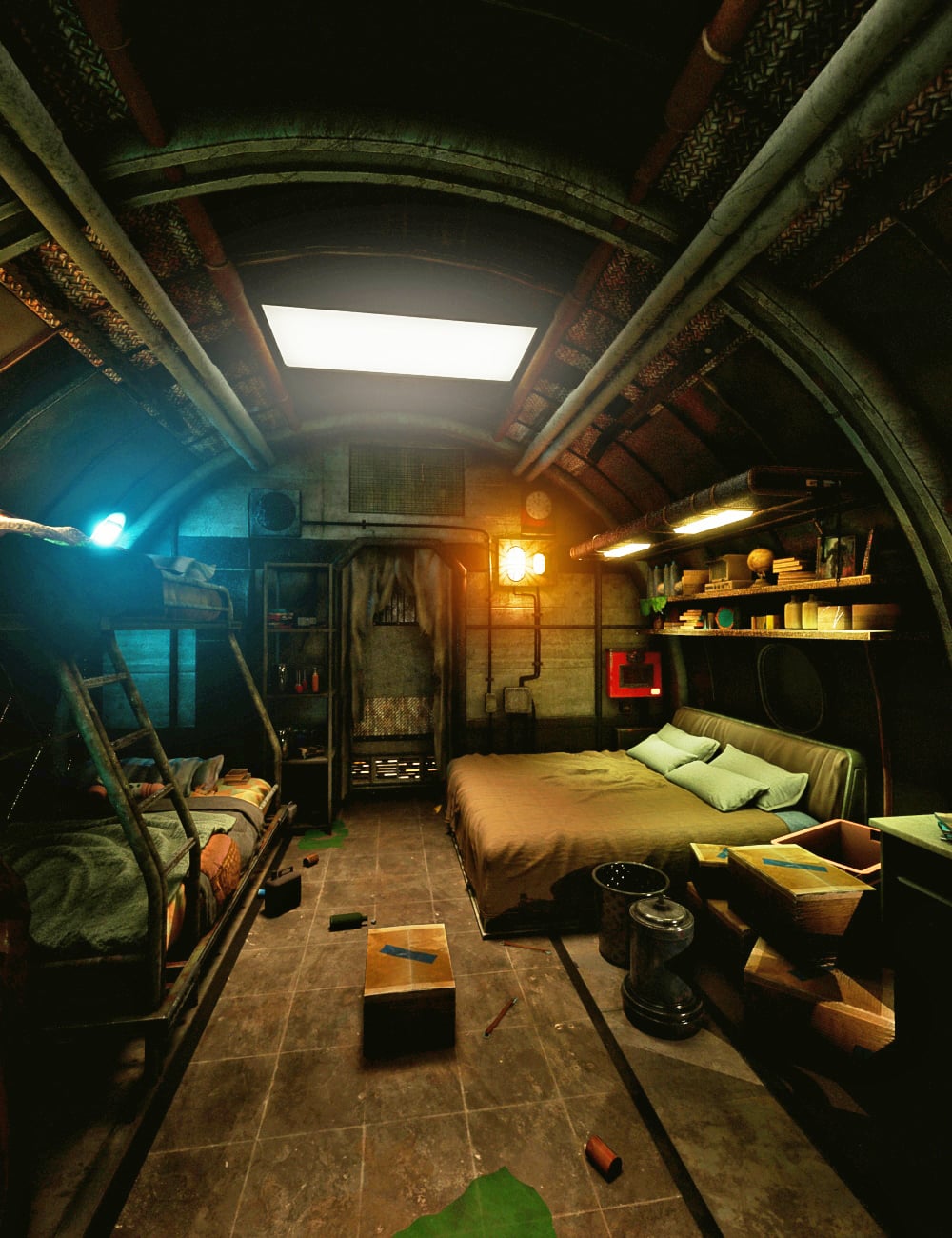 XI Dystopian Bedroom by: Xivon, 3D Models by Daz 3D