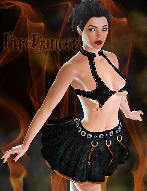 Fire Dancer for Victoria 4 by: 4blueyes, 3D Models by Daz 3D