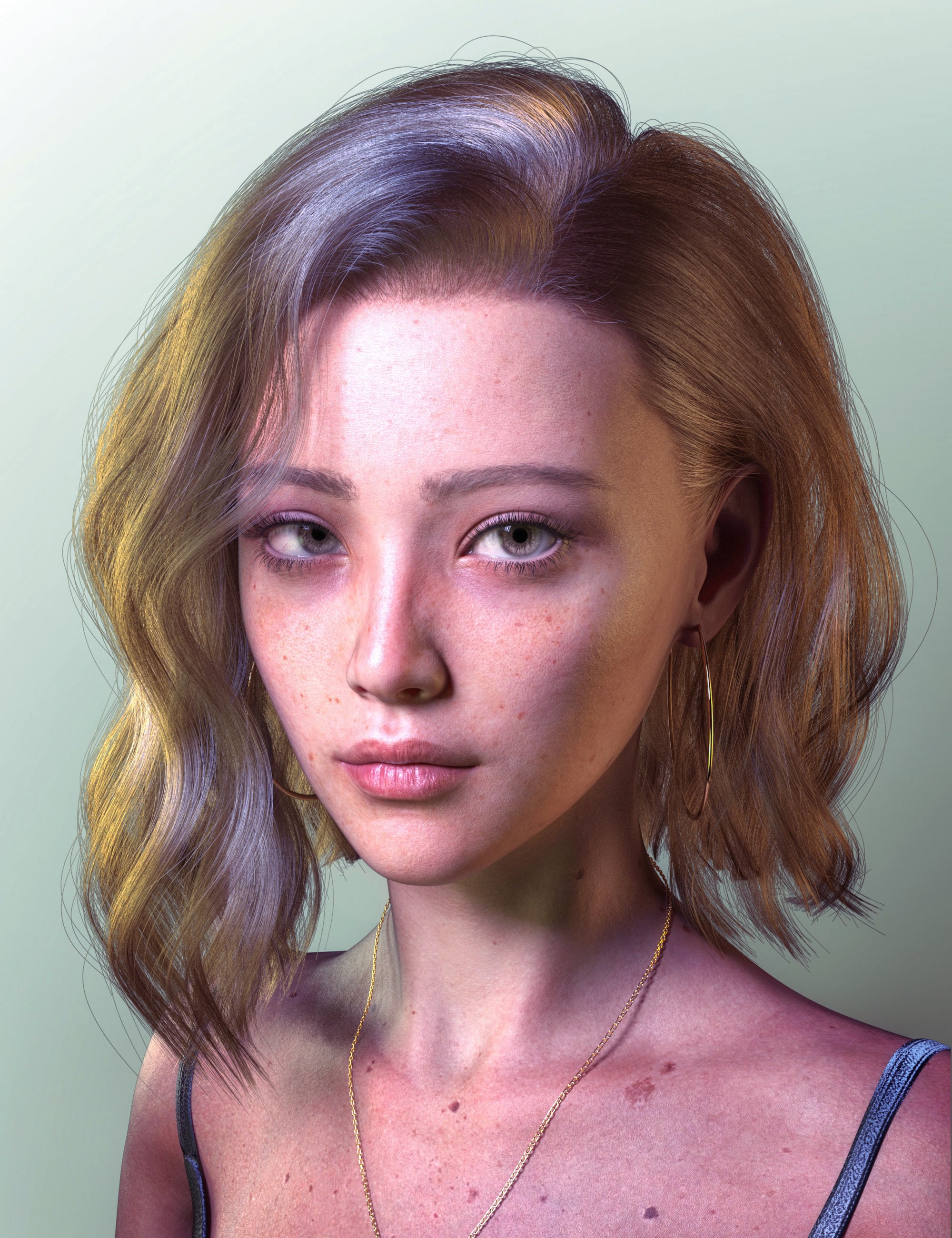 dForce Strand-Based FE Side Part Curly Short Hair for Genesis 9,8 and 8.1 by: FeSoul, 3D Models by Daz 3D