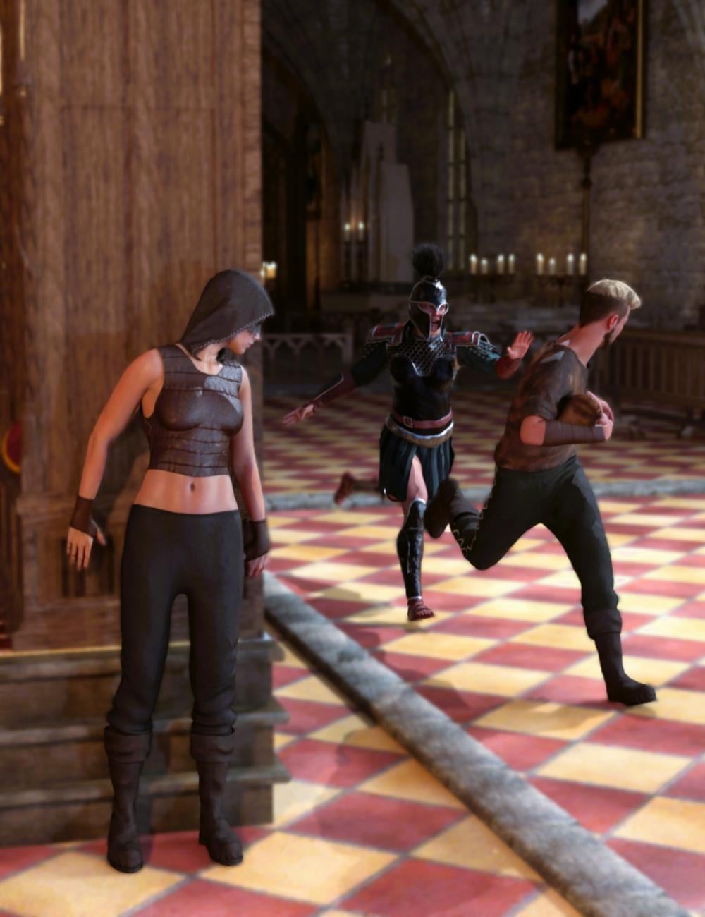 Stop Thief Poses for Genesis 9 and Genesis 8 Female by: Scuffles3d, 3D Models by Daz 3D