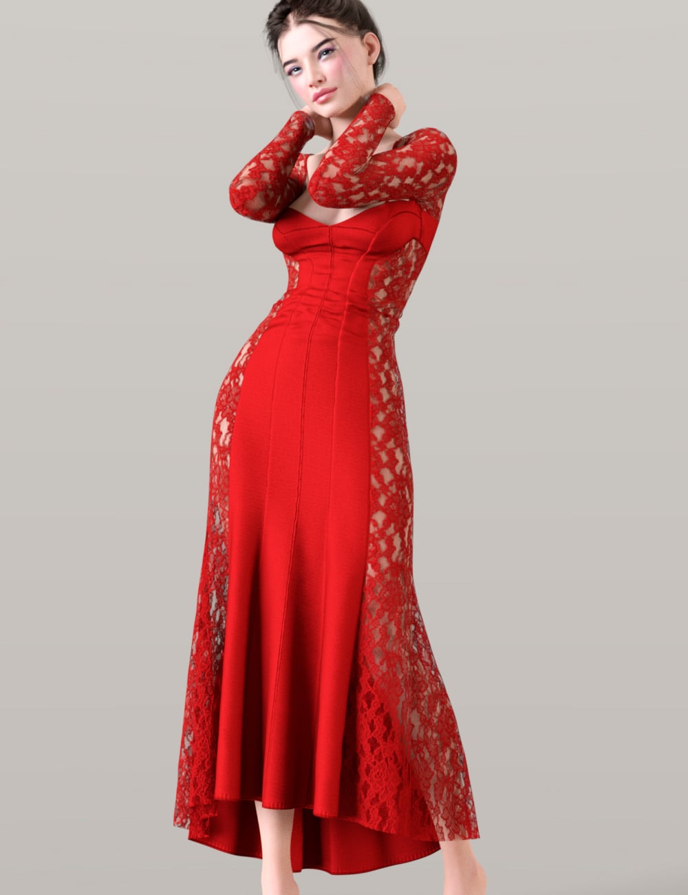 dForce TN Femme Fatale Dress for Genesis 9, 8, and 8.1 Female by: Tauna, 3D Models by Daz 3D