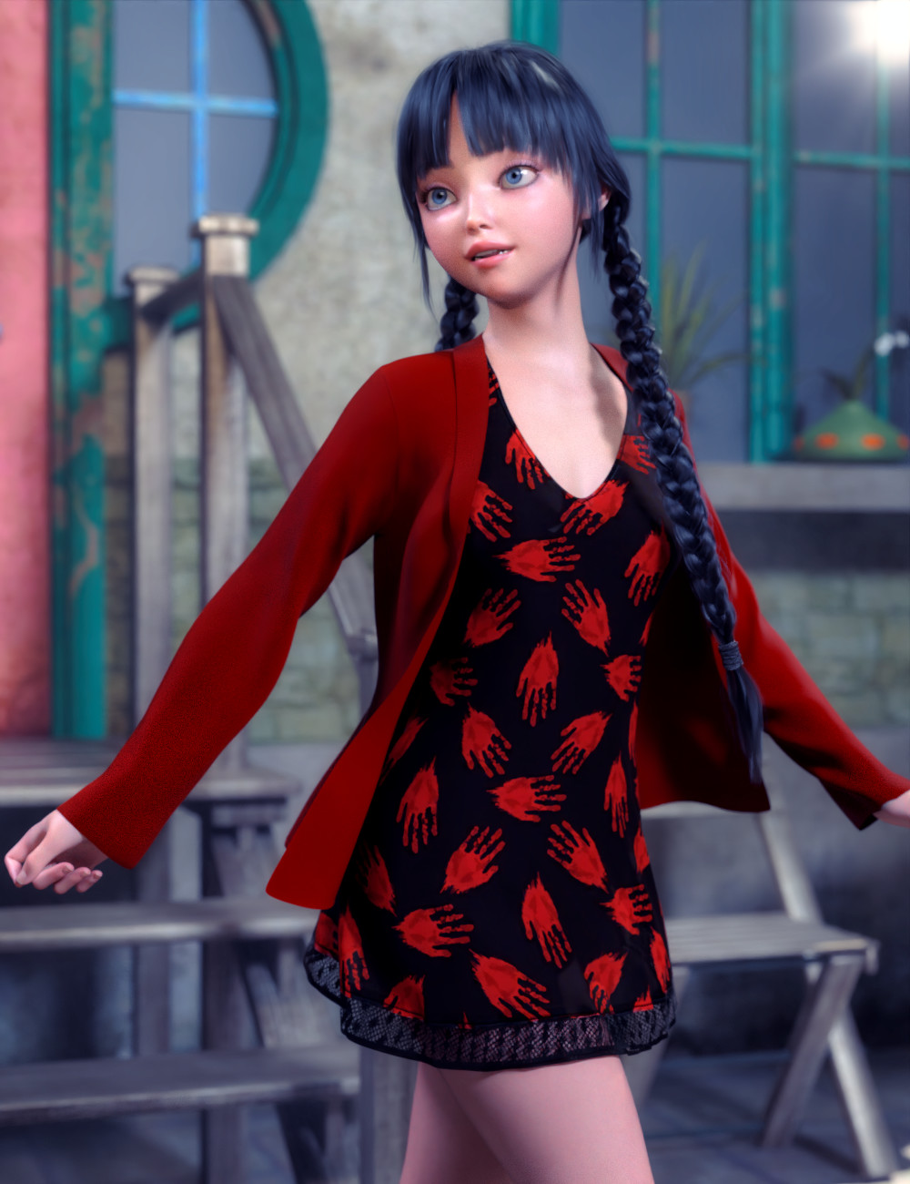 dForce My Fall Outfit for Genesis 9 by: tentman, 3D Models by Daz 3D