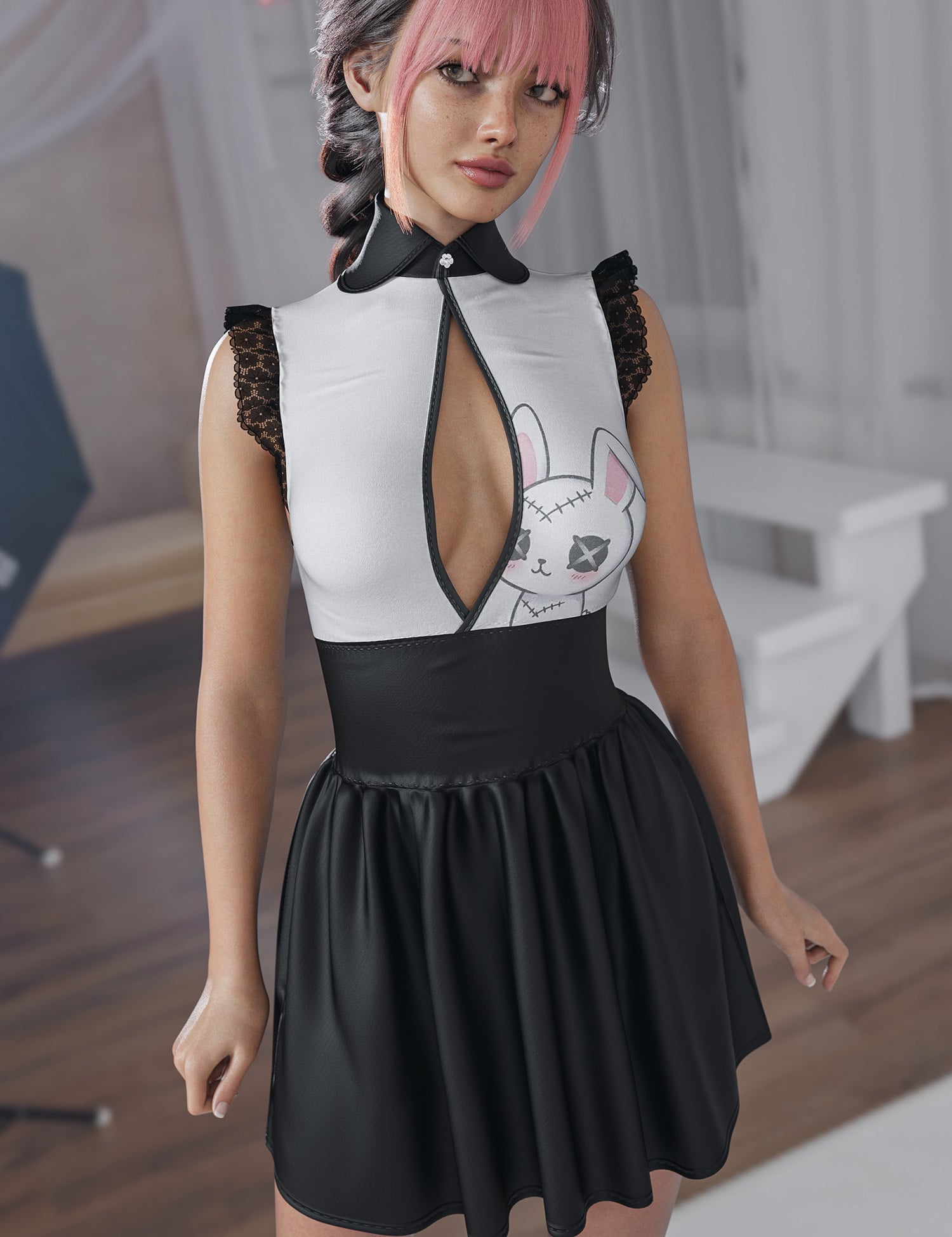 dForce Cute Lilleke Dress for Genesis 9 by: Lilflame, 3D Models by Daz 3D