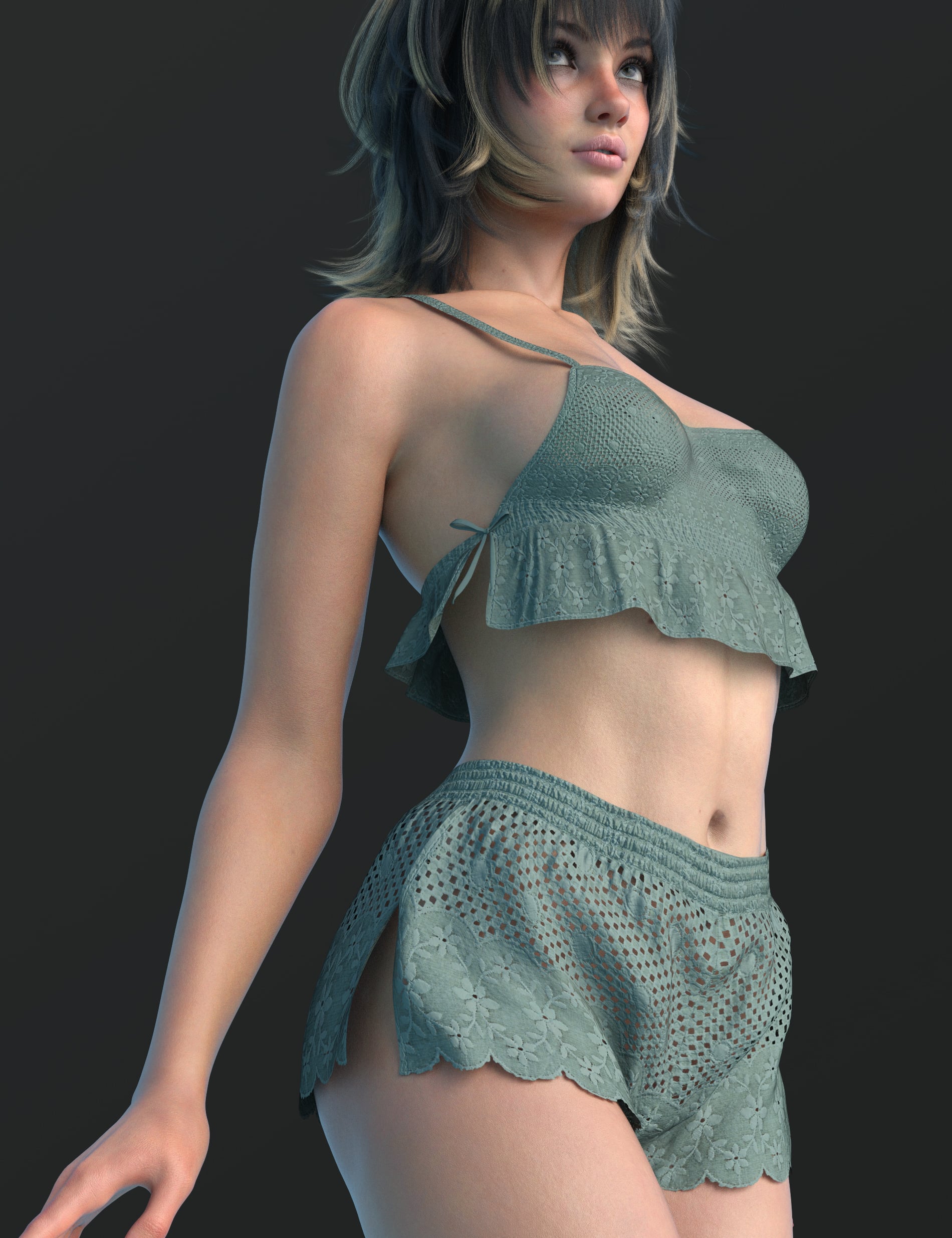 X-Fashion Edge Tempt Flare Set for Genesis 9 and 8 Female by: xtrart-3d, 3D Models by Daz 3D