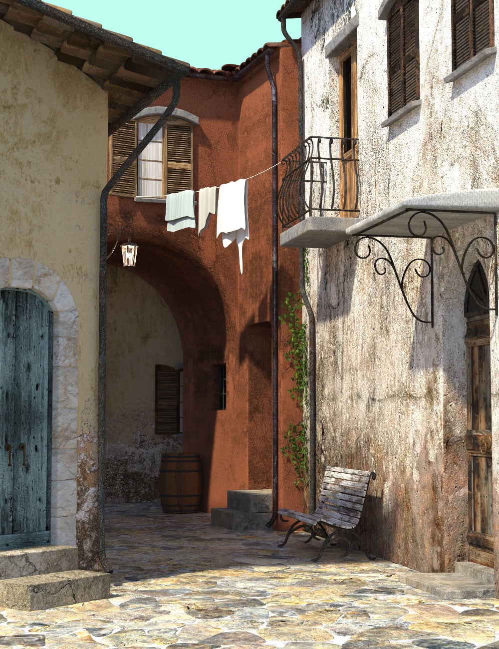 Alleyways Village by: SilvaAnt3d, 3D Models by Daz 3D