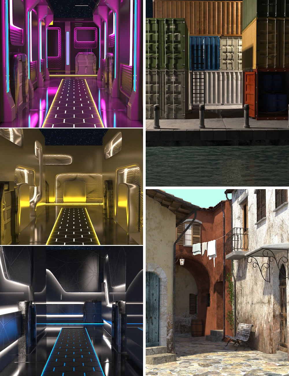 Alleyways Bundle 2 by: SilvaAnt3d, 3D Models by Daz 3D