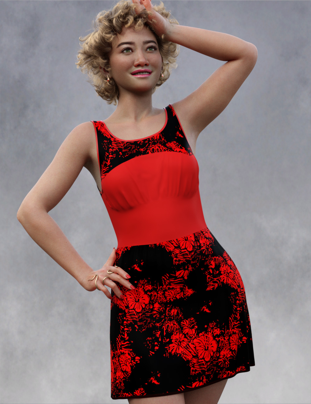 SIC Carol dForce Dress for Genesis 9 by: Sisters In Chaos, 3D Models by Daz 3D
