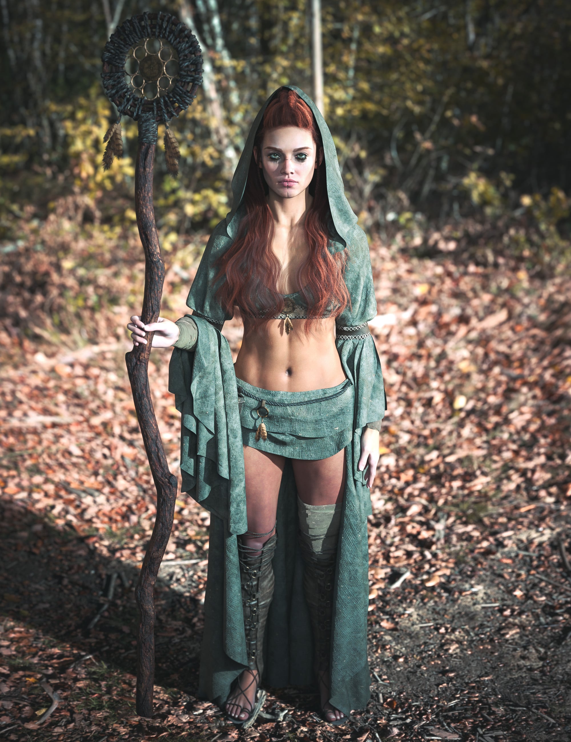 dForce CB Rowan Clothing Set for Genesis 9 by: CynderBlue, 3D Models by Daz 3D