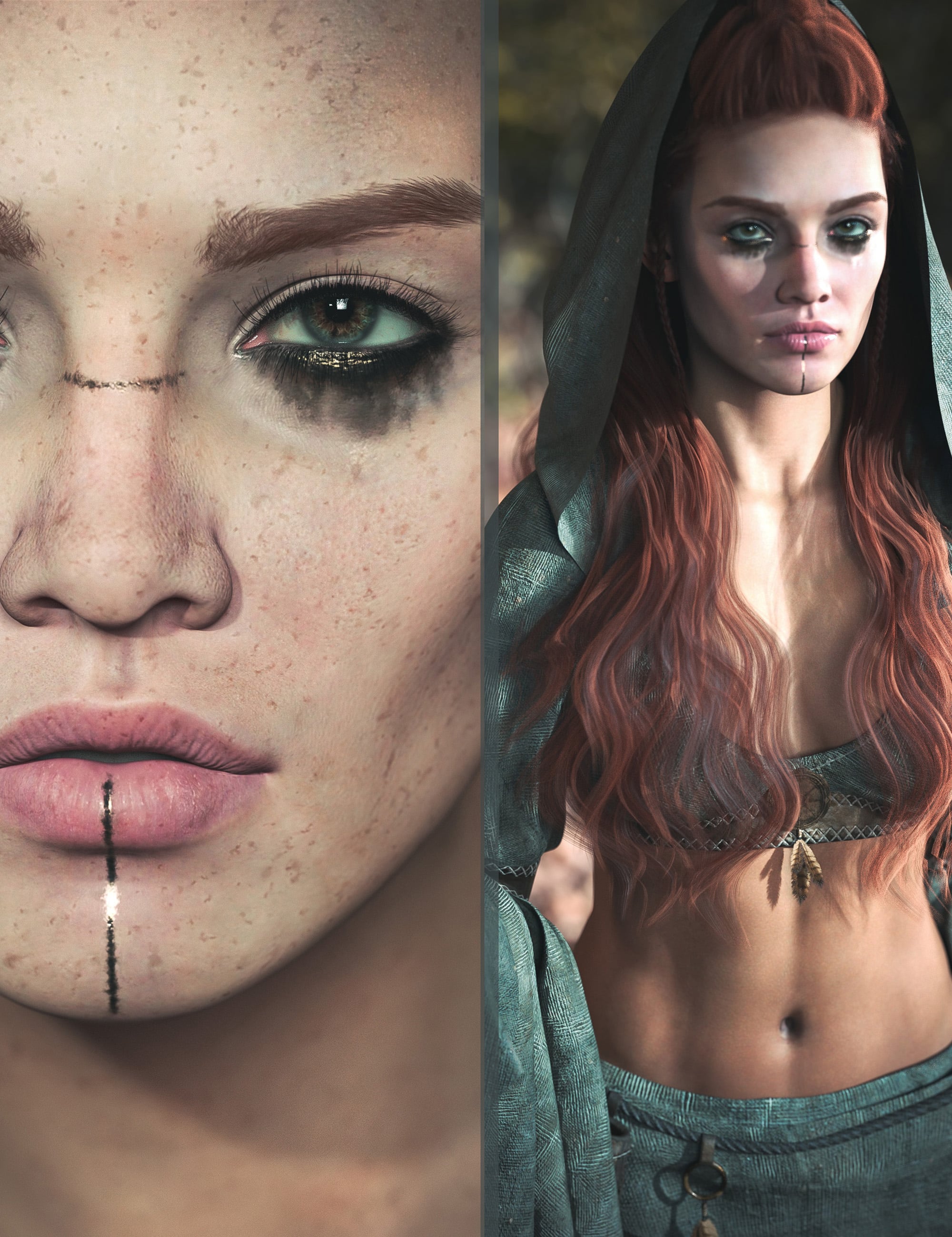 CB Rowan HD and dForce Rowan Clothing Set for Genesis 9 Bundle by: CynderBlue, 3D Models by Daz 3D