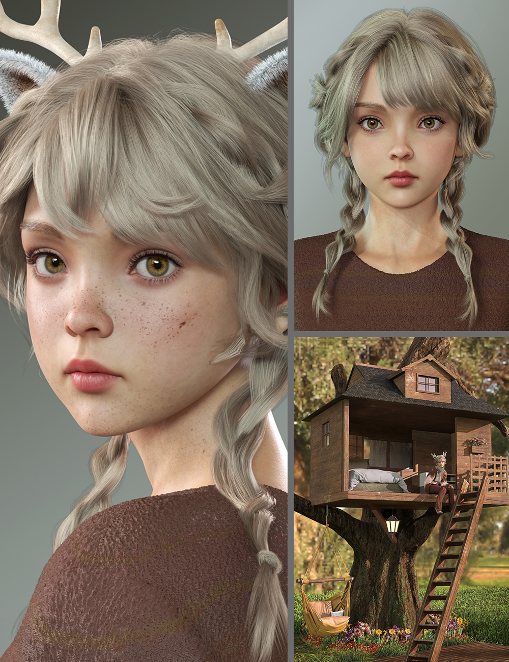 MB Rizza HD for Genesis 9 Bundle by: Magic Brush, 3D Models by Daz 3D
