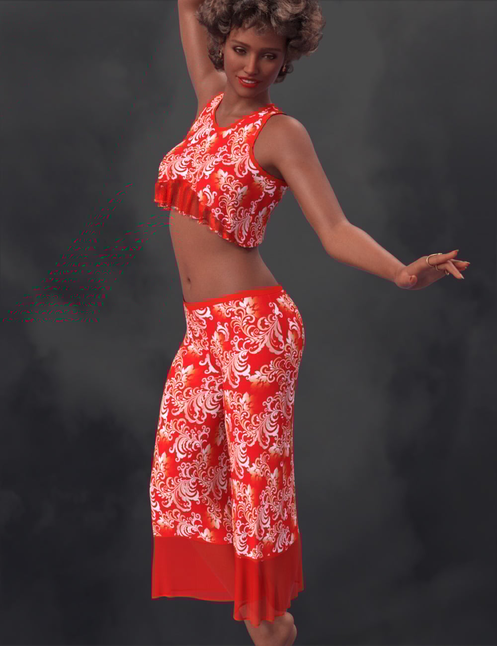 SIC Teddi a dForce Capris Set for Genesis 9 by: Sisters In Chaos, 3D Models by Daz 3D