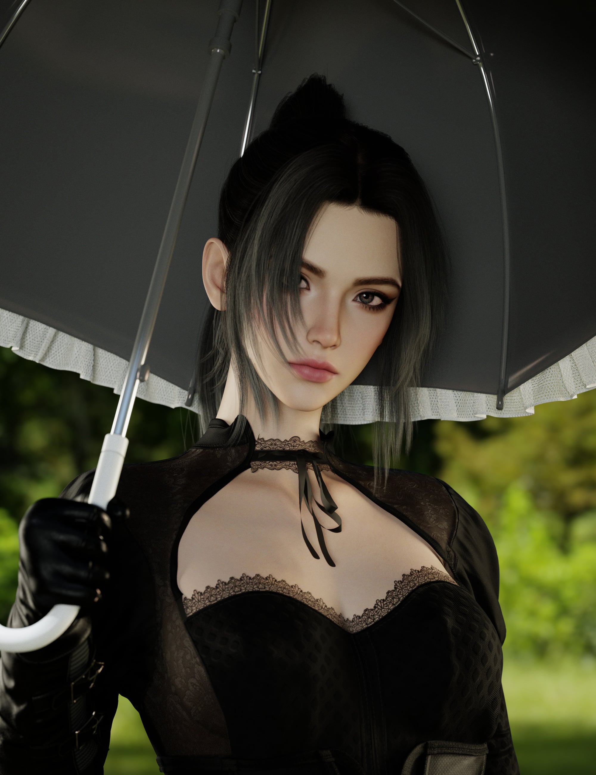 Noki High Wrapped Ponytail for Genesis 9 by: Noki Saki, 3D Models by Daz 3D