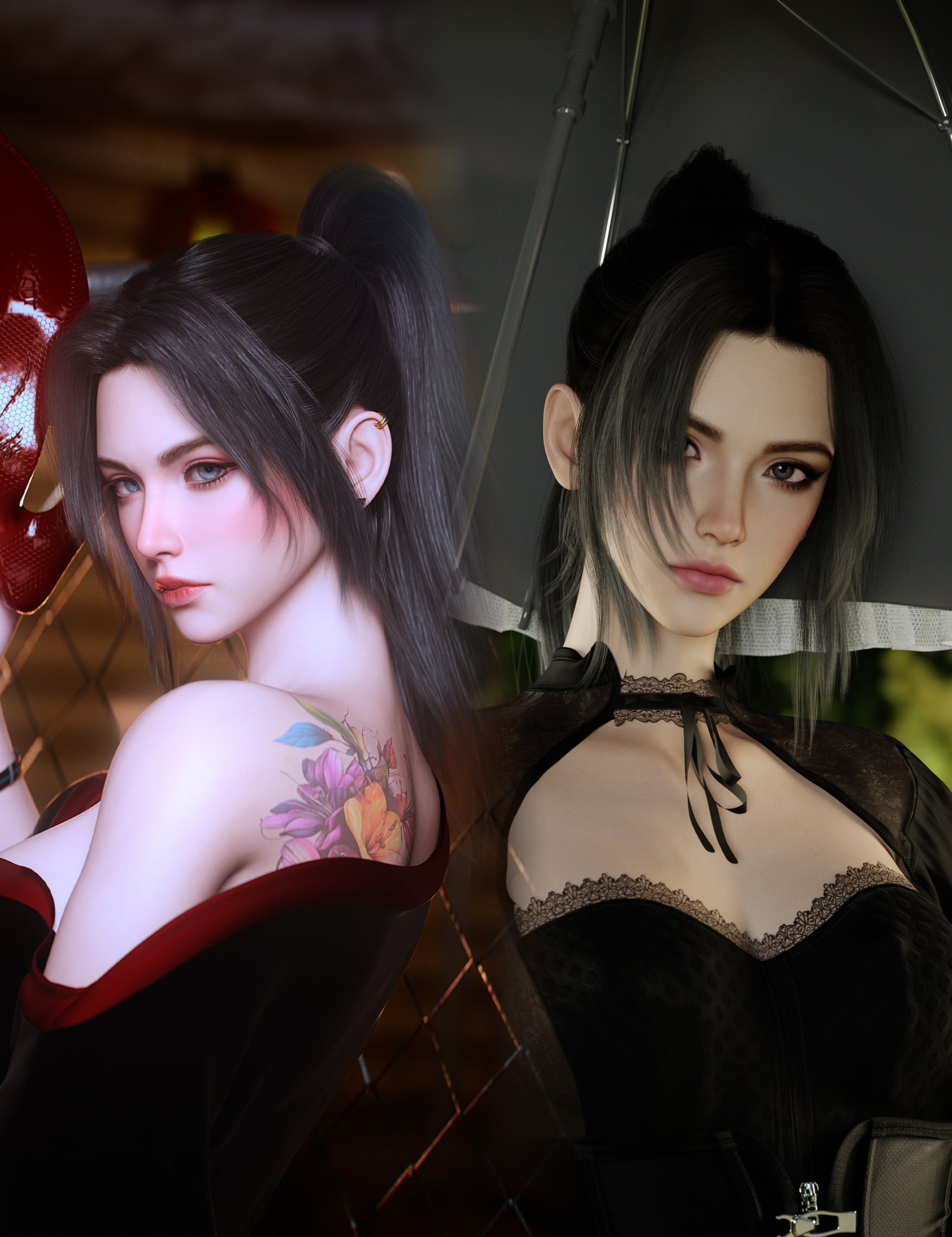 Noki Ralynna HD for Genesis 9 Bundle by: Noki Saki, 3D Models by Daz 3D