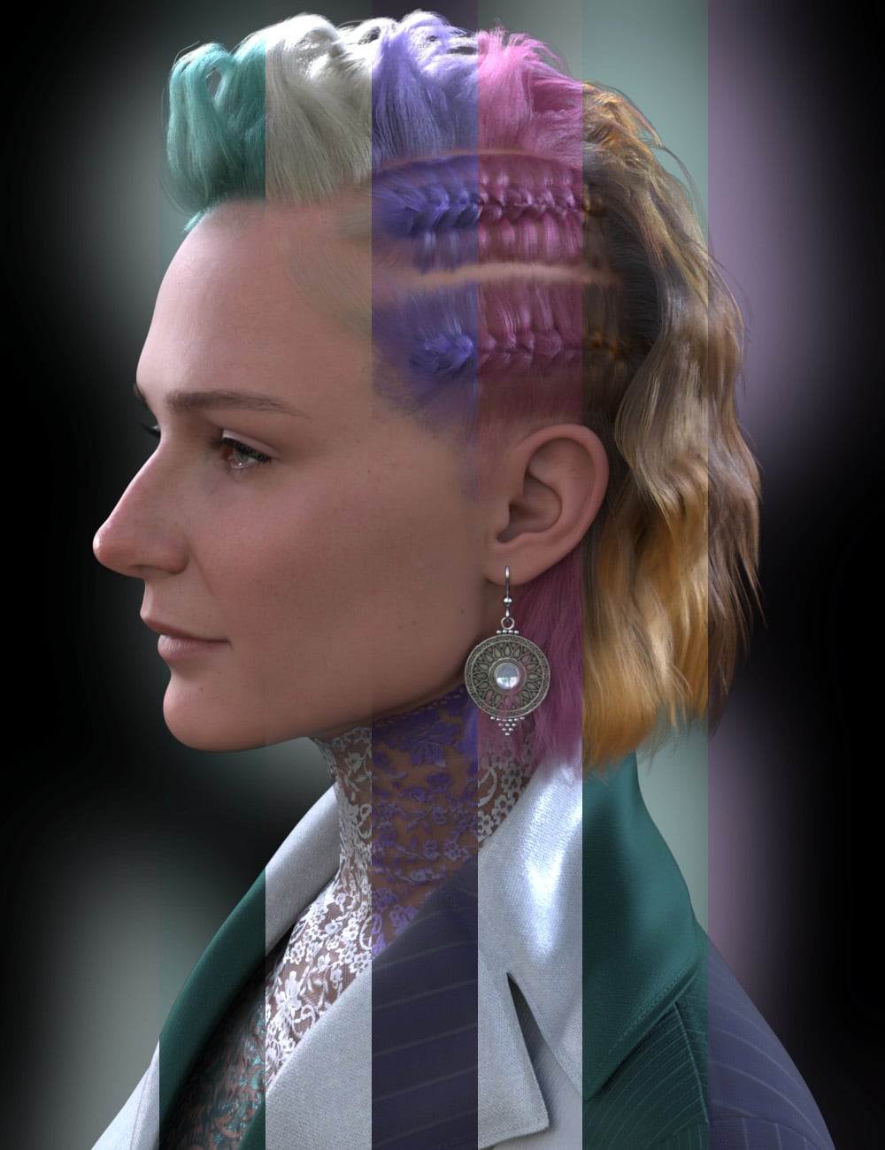 dForce Freydis Hair Expansion by: Propschick, 3D Models by Daz 3D