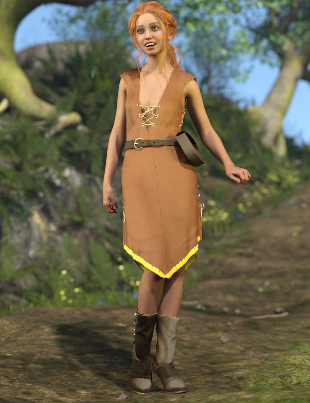 dForce Crossroads Outfit for Genesis 9 and Genesis 8 Female by: Chris Cox, 3D Models by Daz 3D