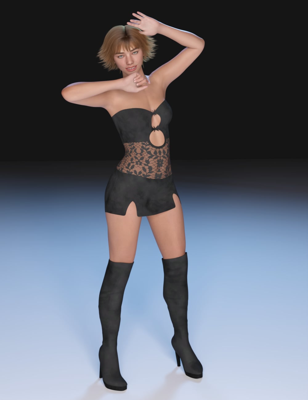 FG Lacey Onesie Outfit for Genesis 9 Feminine by: IronmanFugazi1968, 3D Models by Daz 3D