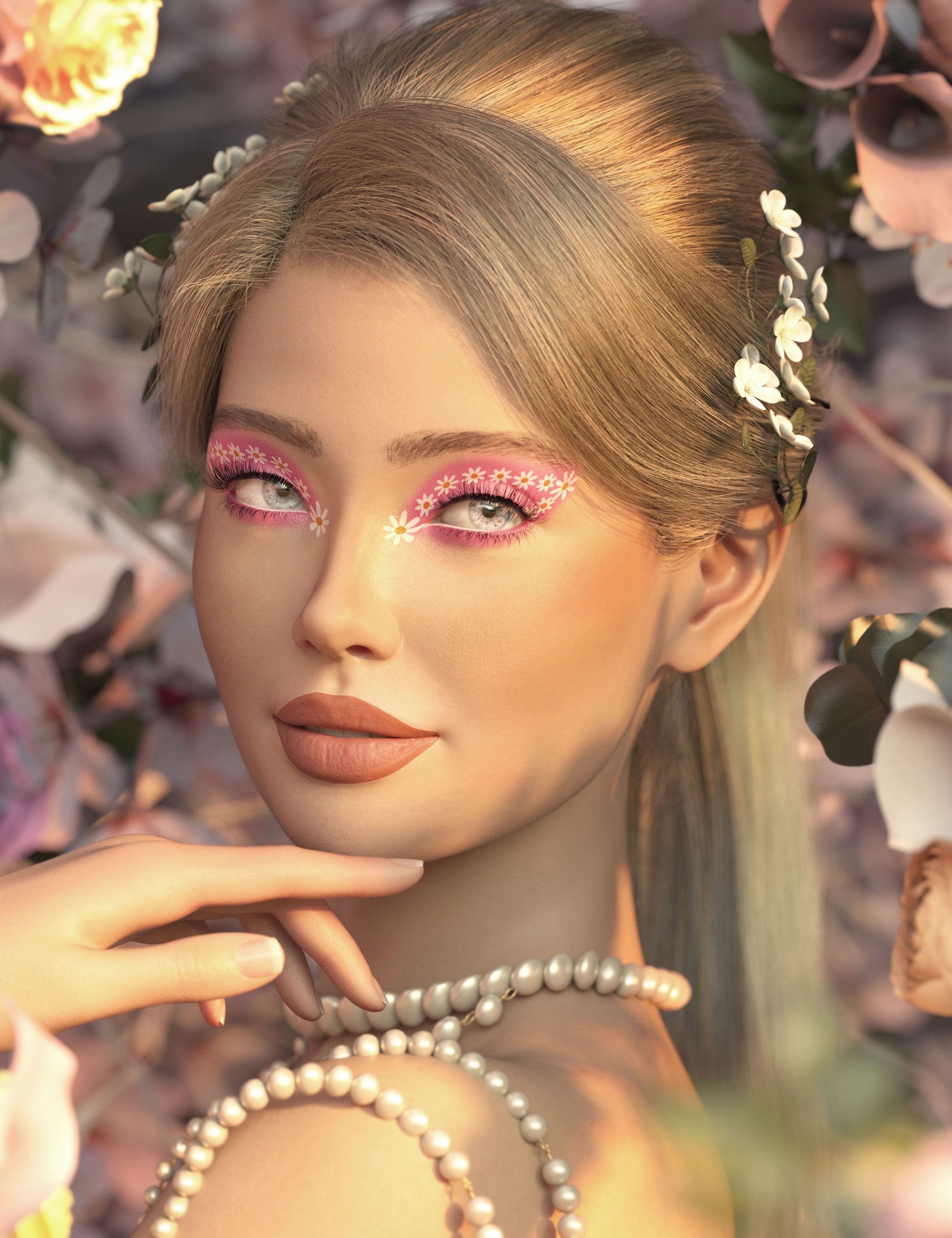 Spring Glow LIE Makeup for Genesis 9 by: 3D SugarCosmoXpressionFriendship Studio, 3D Models by Daz 3D