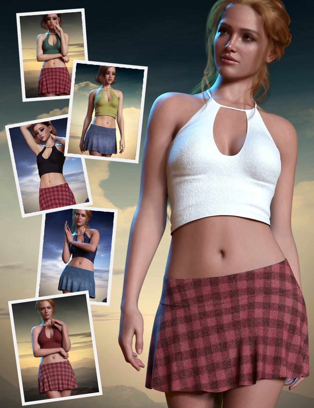 dForce Sassy Eclipse Outfit Set for Genesis 9 by: MytilusProShot, 3D Models by Daz 3D