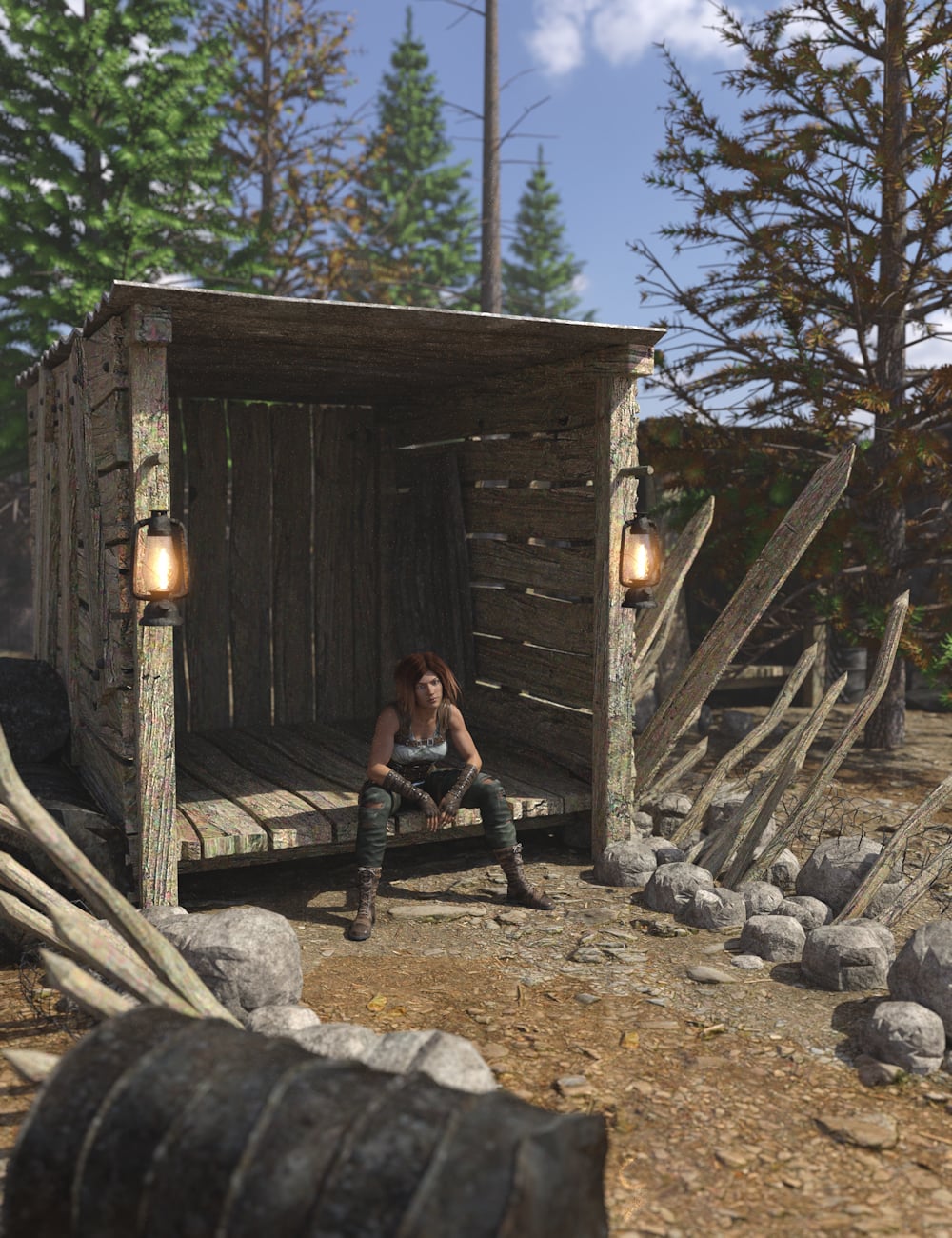Post Apocalyptic Shelters 1 by: Enterables, 3D Models by Daz 3D