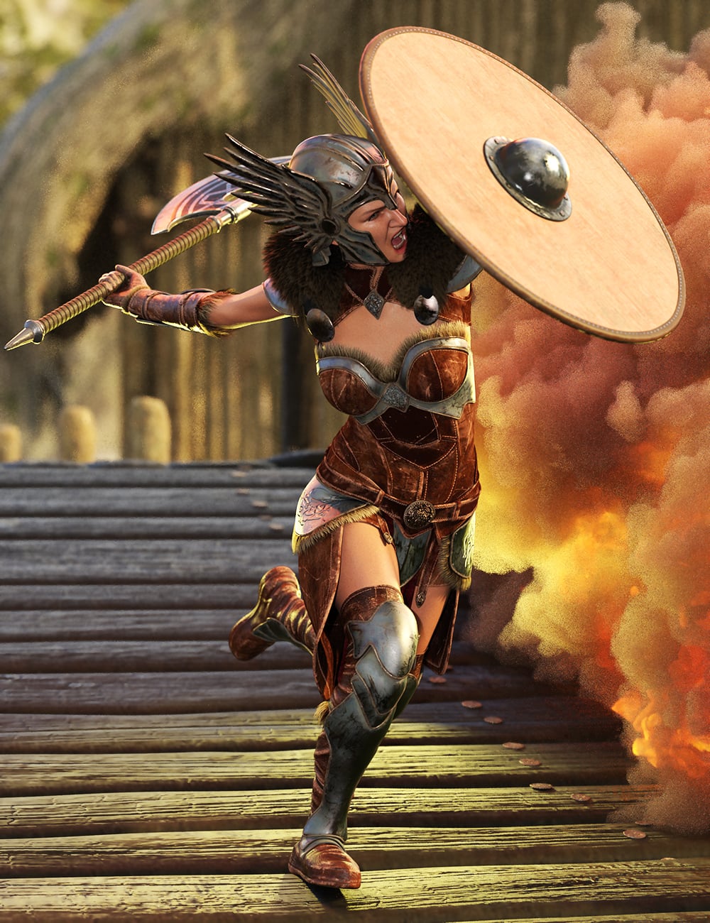 Shield Maiden Poses for Genesis 9 by: Ensary, 3D Models by Daz 3D