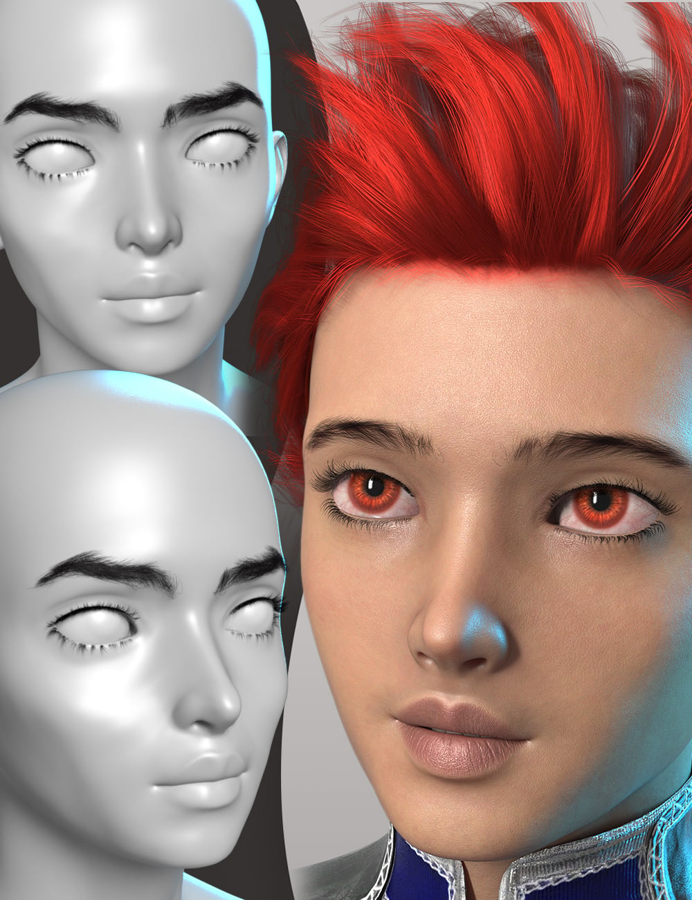 Face Off Anime for Genesis 9 Masculine by: TwiztedMetal, 3D Models by Daz 3D