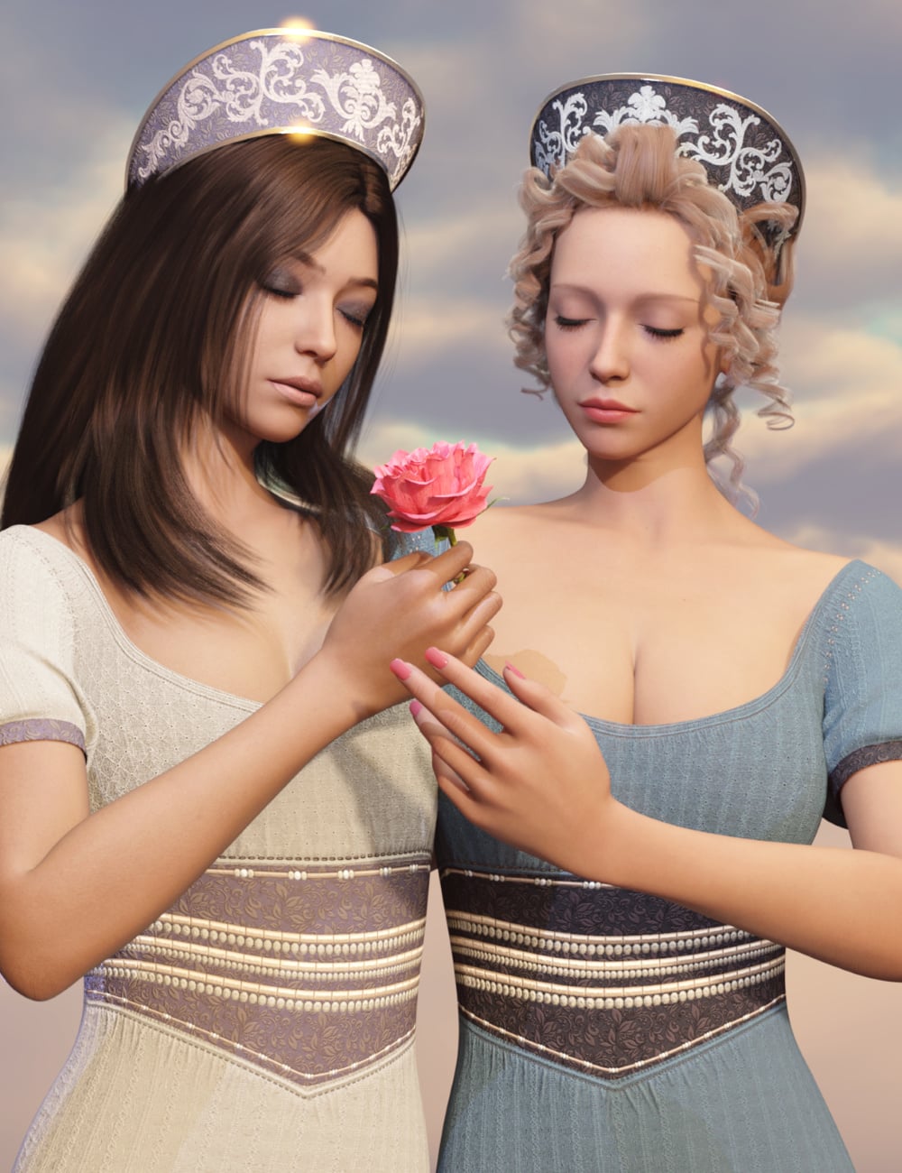 ZK dForce Imperial Dress for Genesis 9 by: ZKuro, 3D Models by Daz 3D