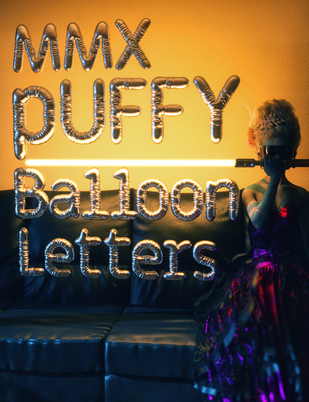 MMX Puffy Balloon Letters by: Mattymanx, 3D Models by Daz 3D