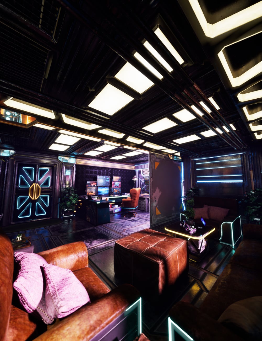 XI Cyberpunk Home Office by: Xivon, 3D Models by Daz 3D