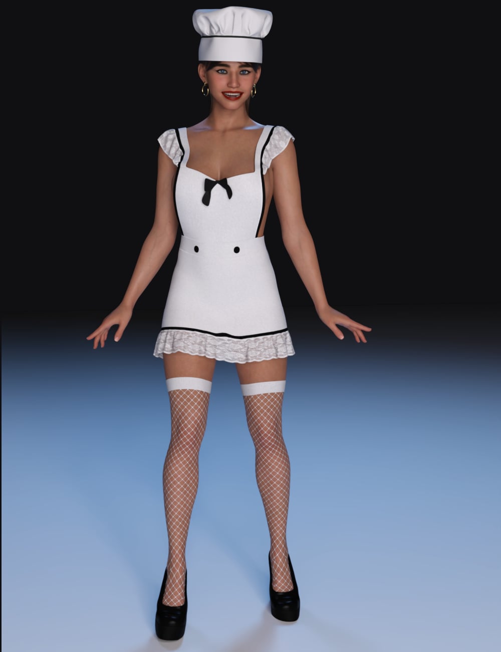 FG dForce Sexy Cosplay Baker Outfit for Genesis 9 Feminine by: IronmanFugazi1968, 3D Models by Daz 3D