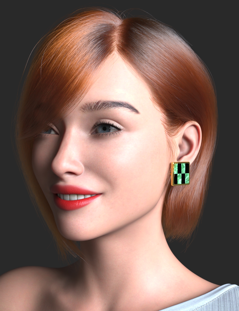 AP Jade Onyx Studs For Genesis 9 by: AcharyaPolina, 3D Models by Daz 3D