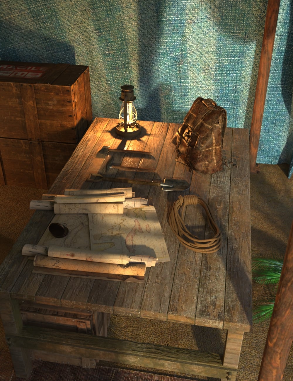 AP Archaeologist Tent Add-On by: AcharyaPolina, 3D Models by Daz 3D