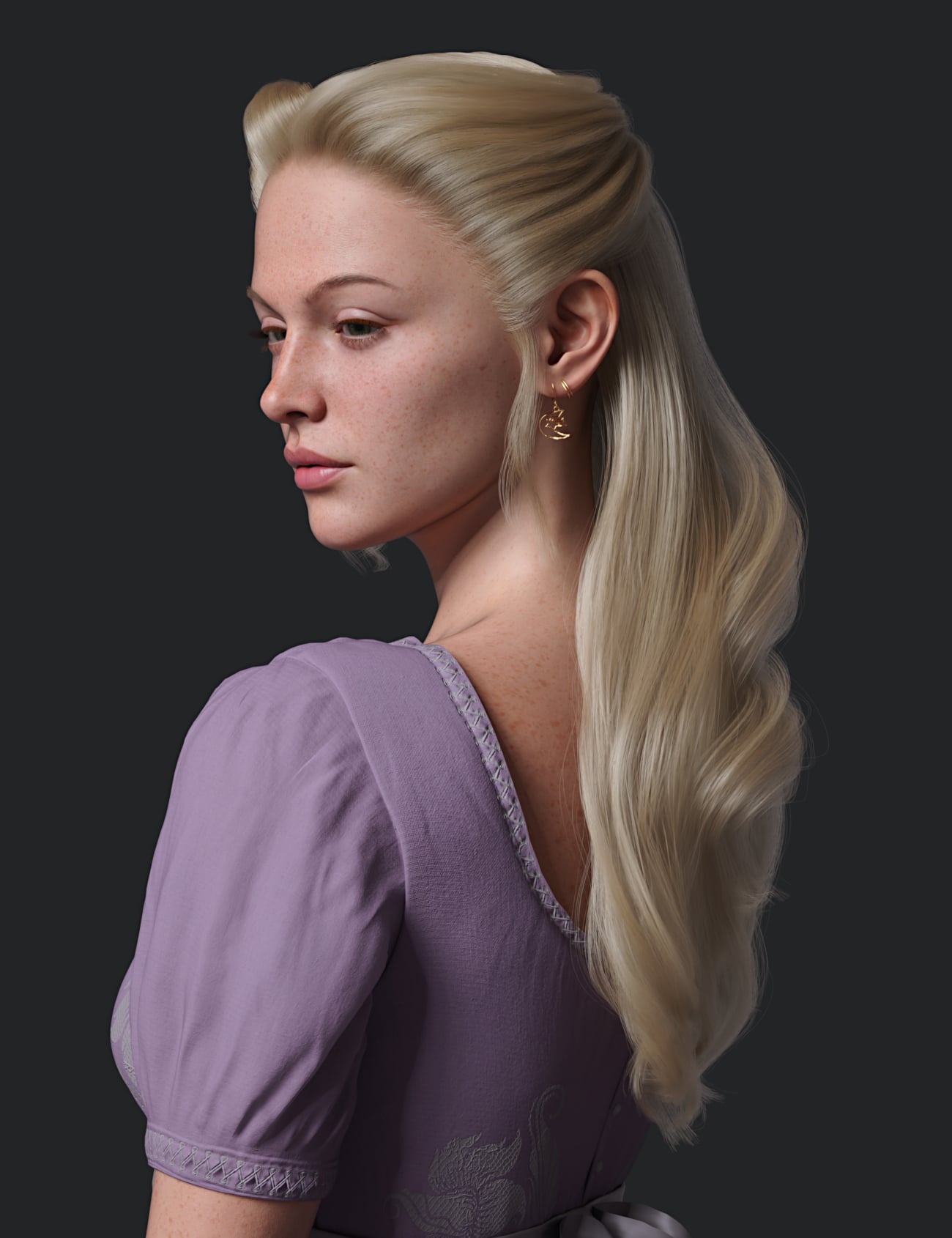 dForce Catherine Hair for Genesis 9 by: Toyen, 3D Models by Daz 3D