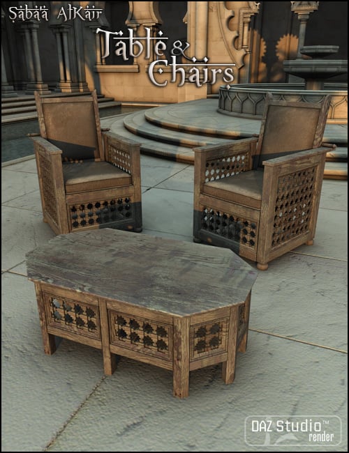 Saba'a AlKair Table and Chairs by: Jack Tomalin, 3D Models by Daz 3D
