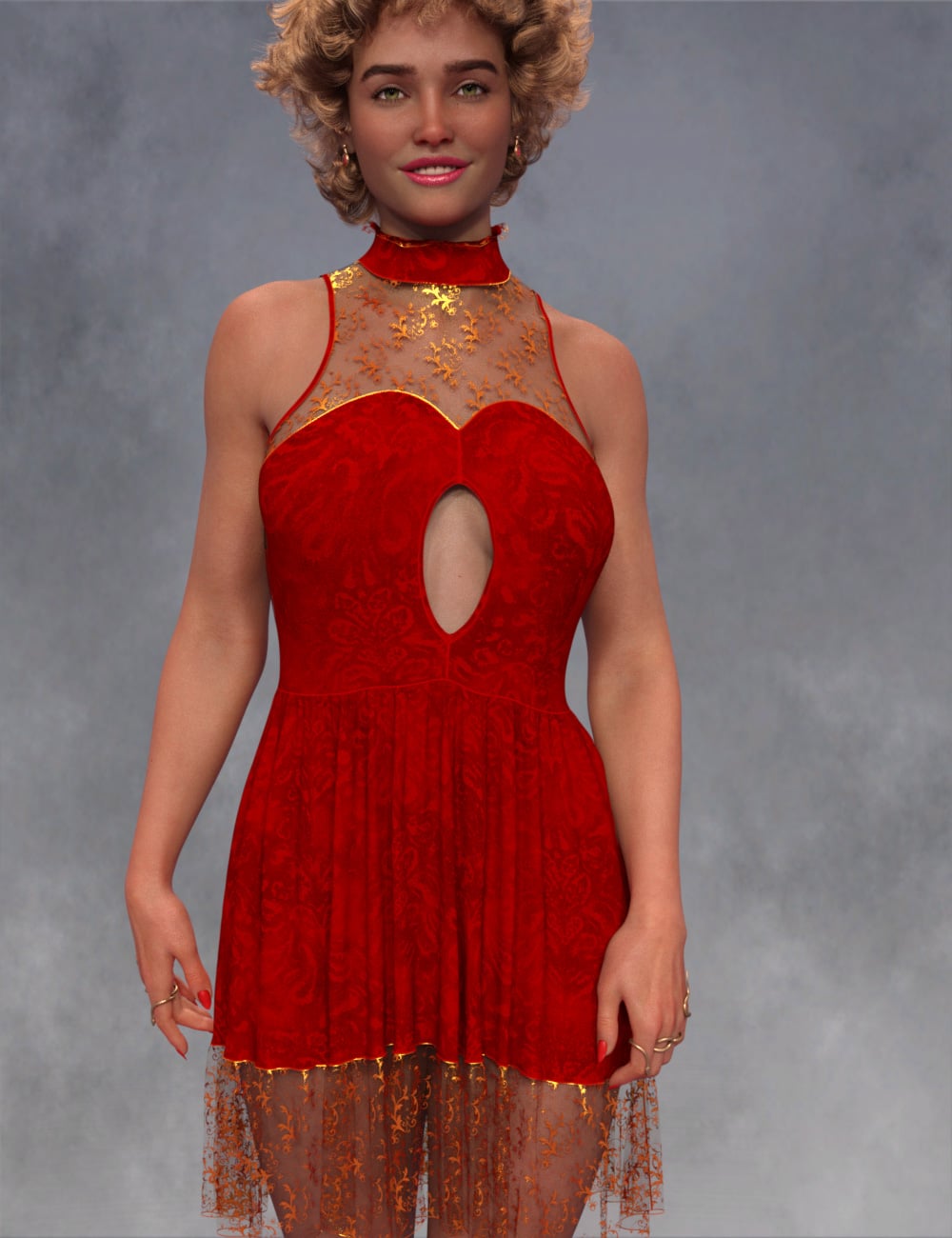 DNA Missi dForce Party Dress for Genesis 9 by: Donnena, 3D Models by Daz 3D
