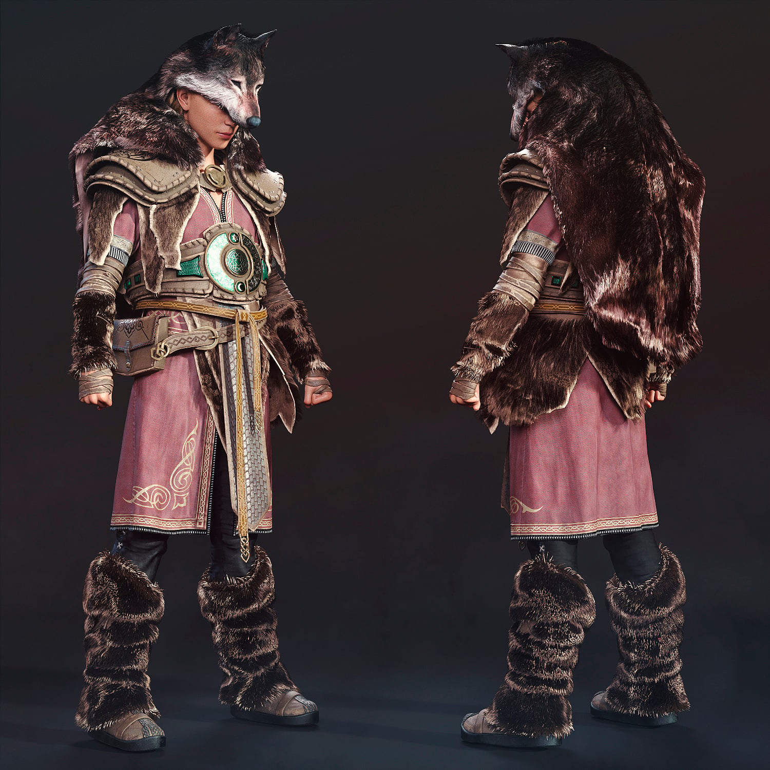 dForce Frost Wolf Armor for Genesis 9 Texture Add-On | Daz 3D