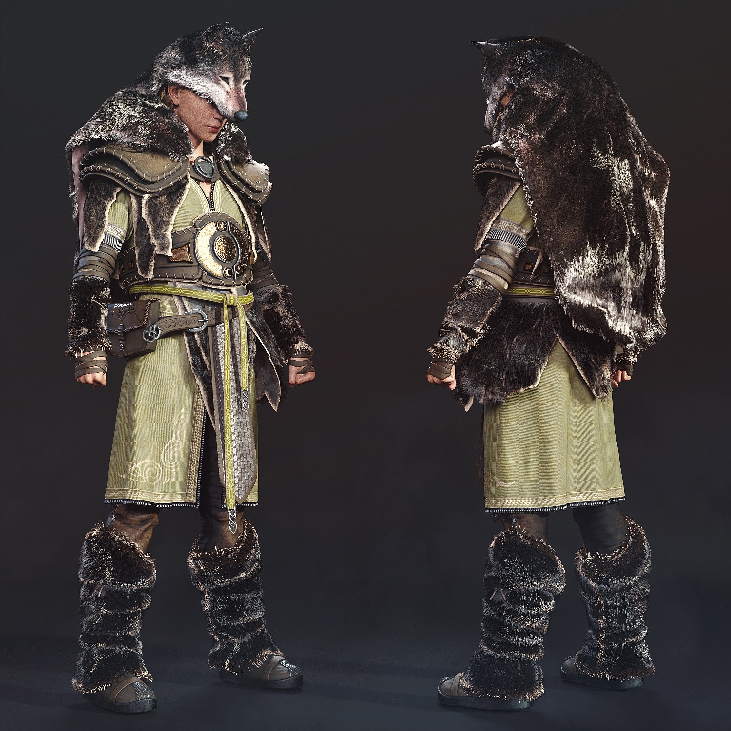 dForce Frost Wolf Armor for Genesis 9 Texture Add-On | Daz 3D