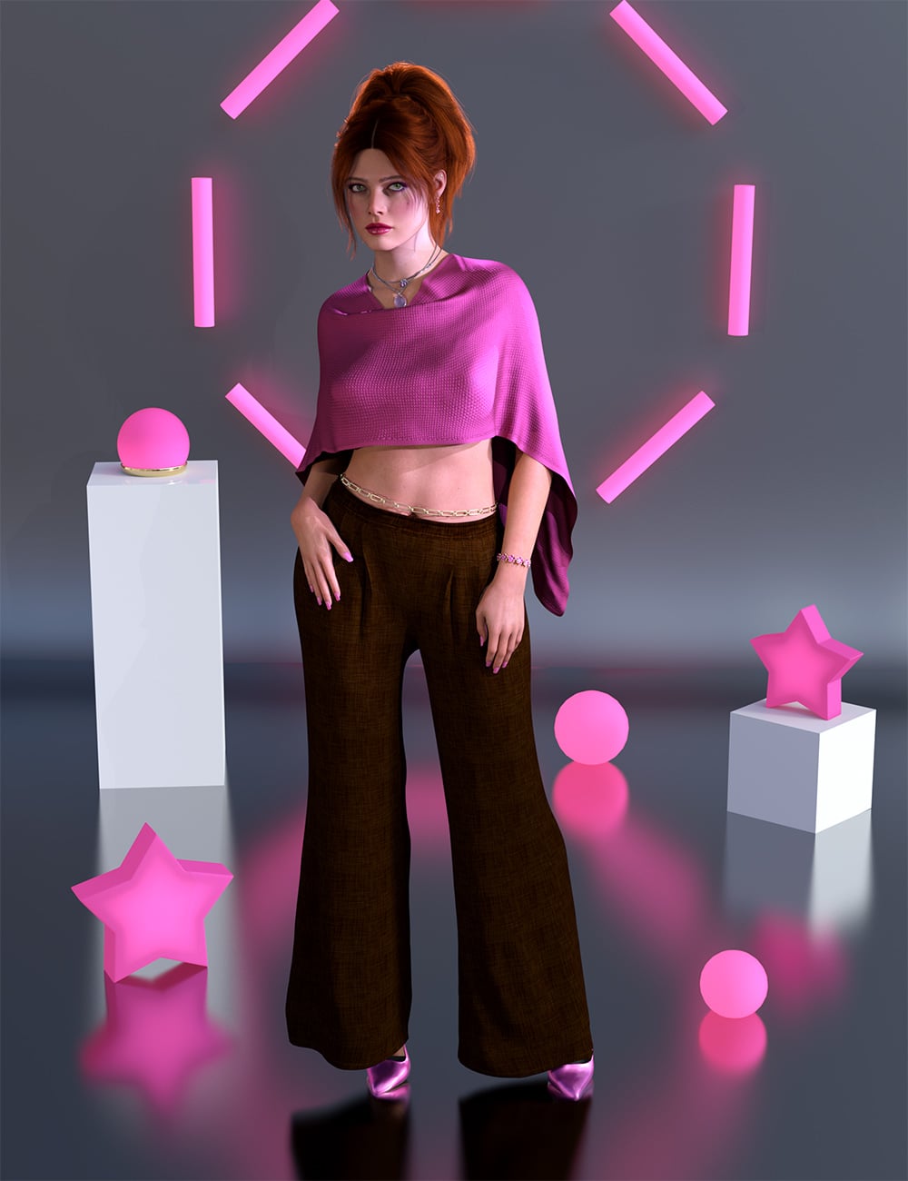 dForce Isla Outfit for Genesis 9 by: PandyGirlARTCollaborations, 3D Models by Daz 3D