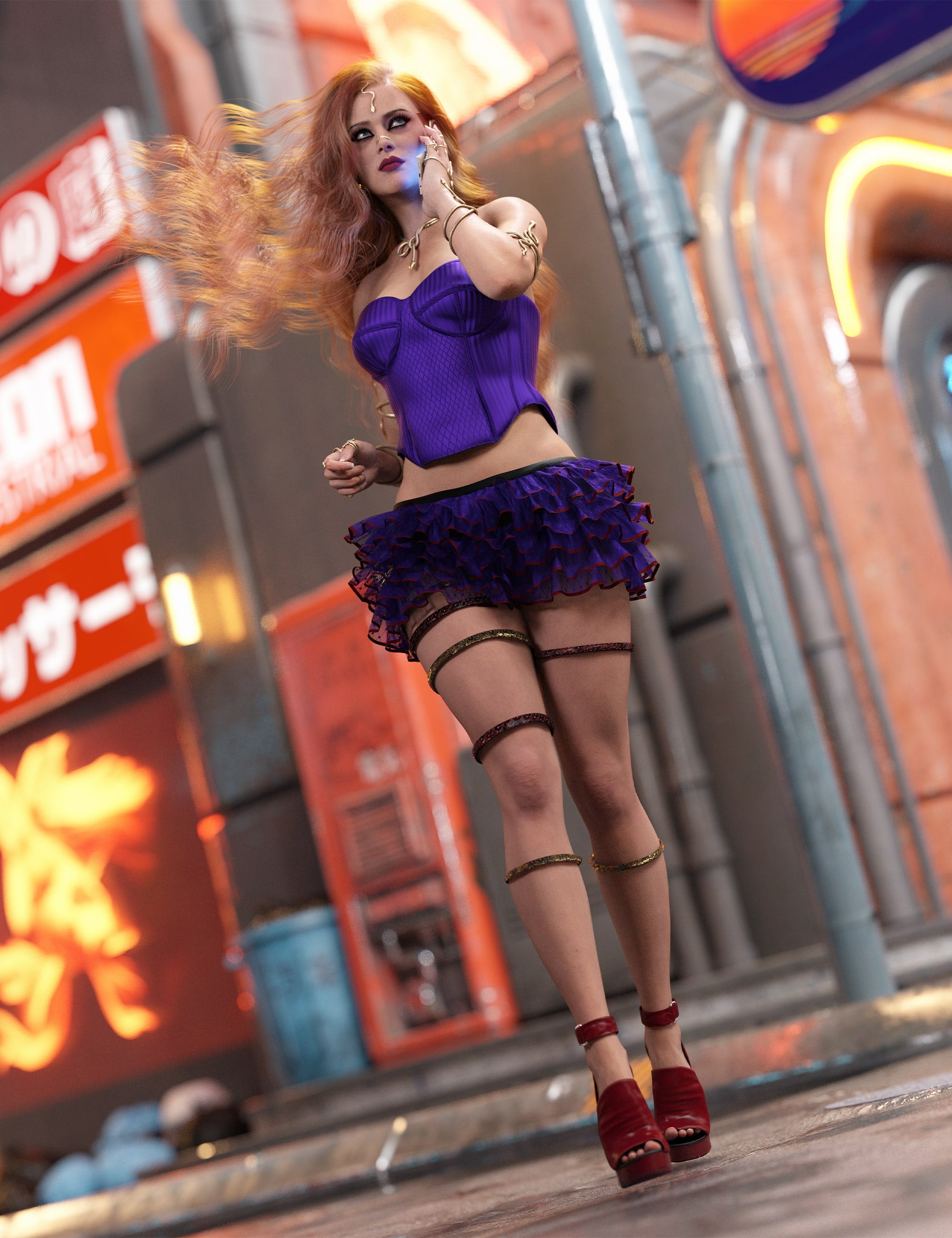 dForce Arcadia Outfit for Genesis 9 by: Nelmi, 3D Models by Daz 3D