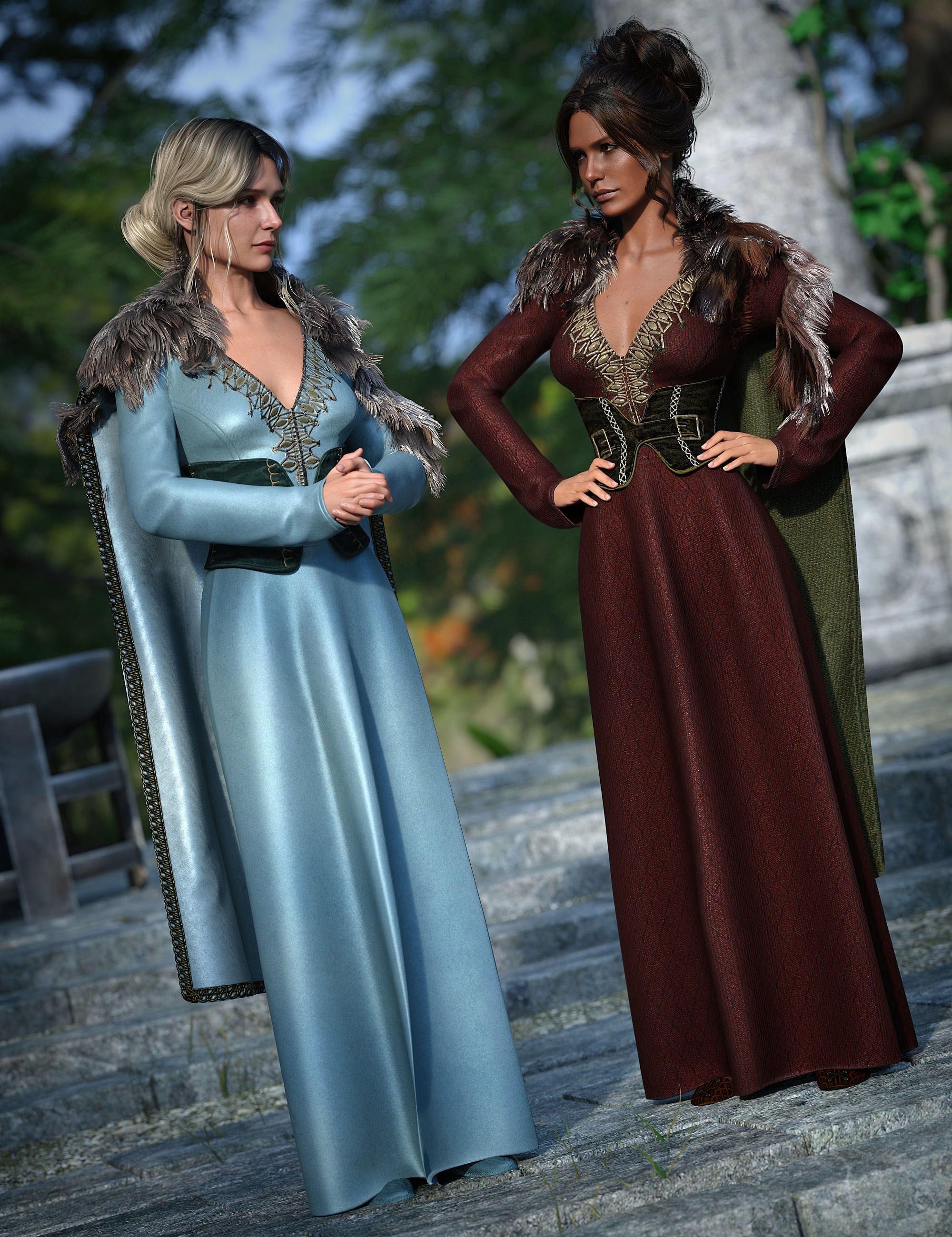 dForce Viking Age Outfit Texture Add-On by: Barbara Brundon, 3D Models by Daz 3D